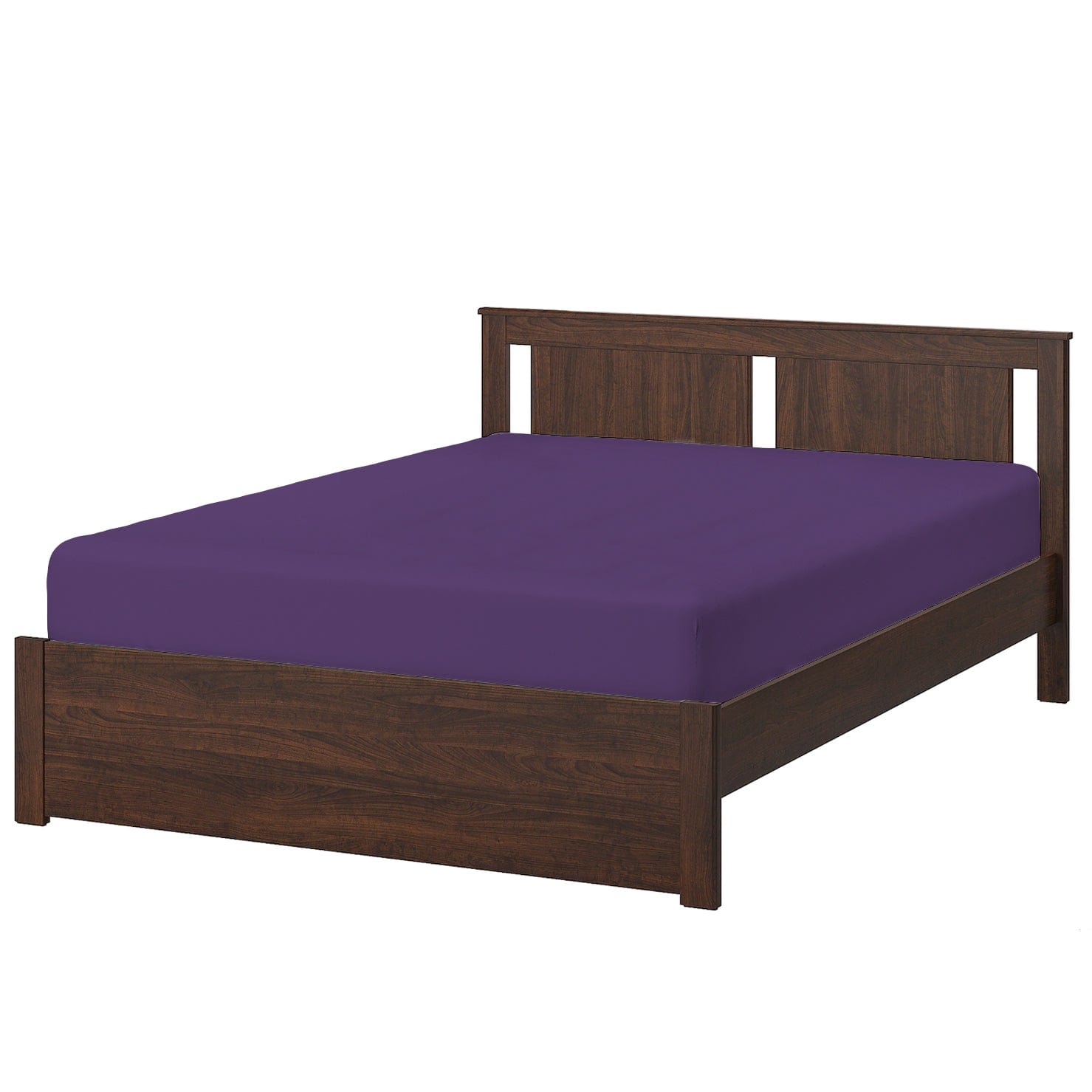 ملاءة سرير قطنية منزلية قطعة واحدة فائقة النعومة بلون أرجواني داكن