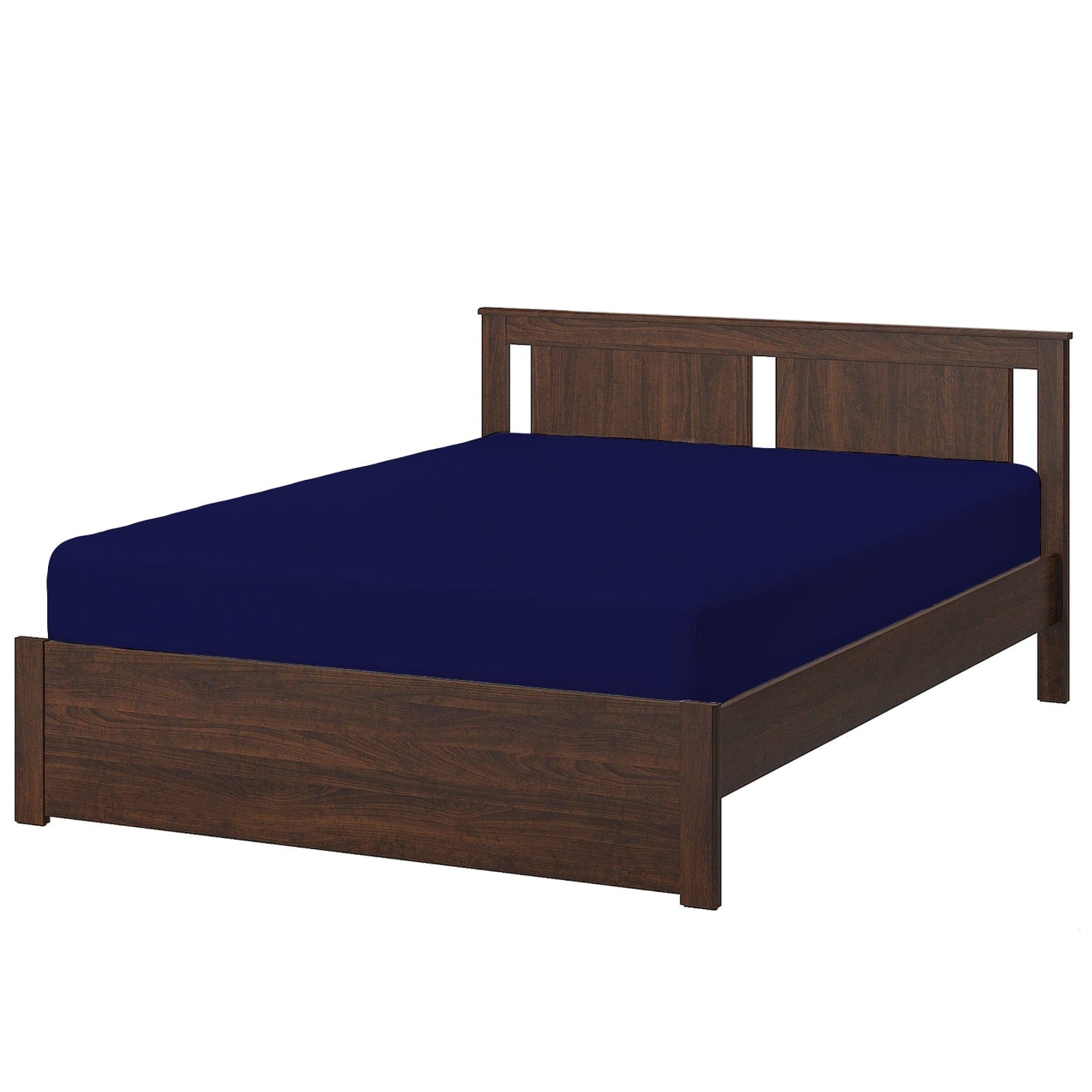 ملاءة سرير قطنية منزلية قطعة واحدة فائقة النعومة باللون الأزرق الداكن