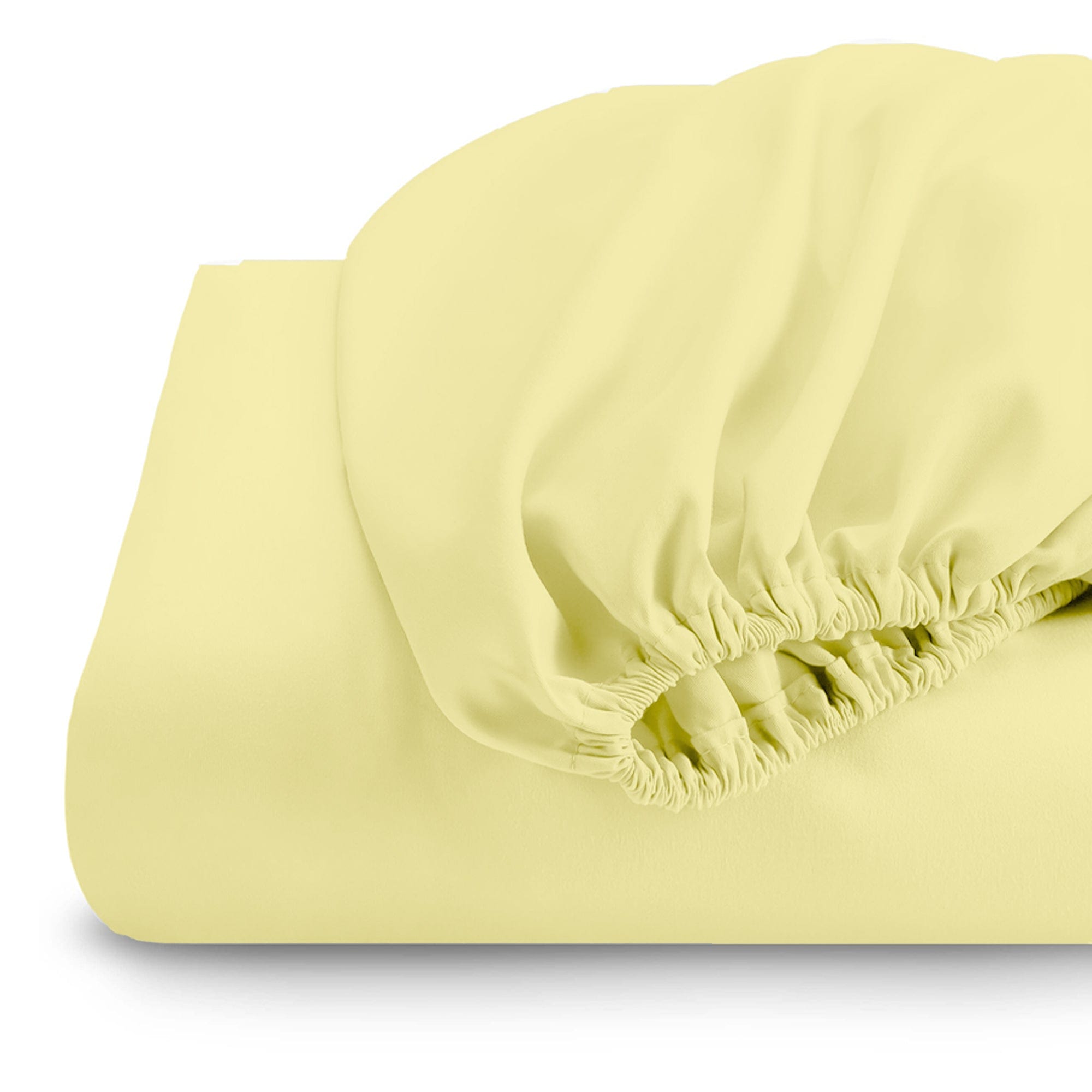 Cotton Home 1pc Fitted Sheet Super Soft Yellow