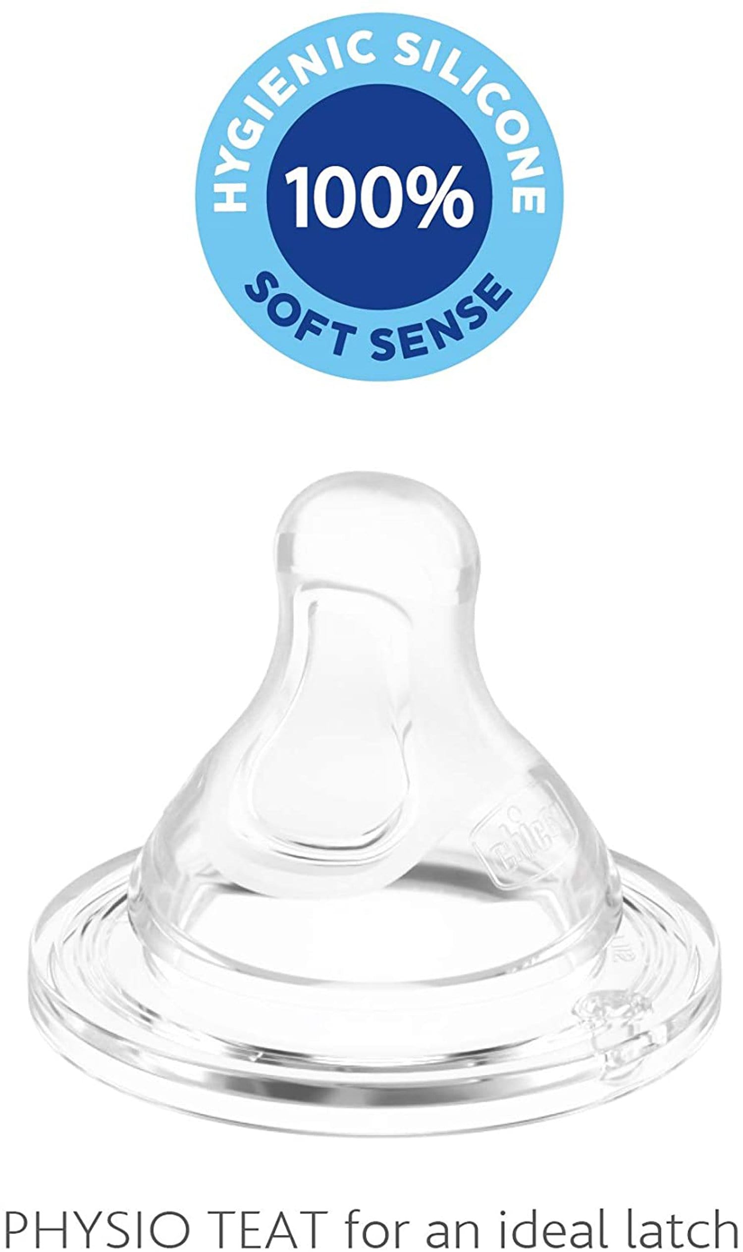 حلمة رضاعة بيرفكت 5 فيزيو من تشيكو، من عمر شهرين فما فوق، تدفق متوسط، قطعتان من السيليكون