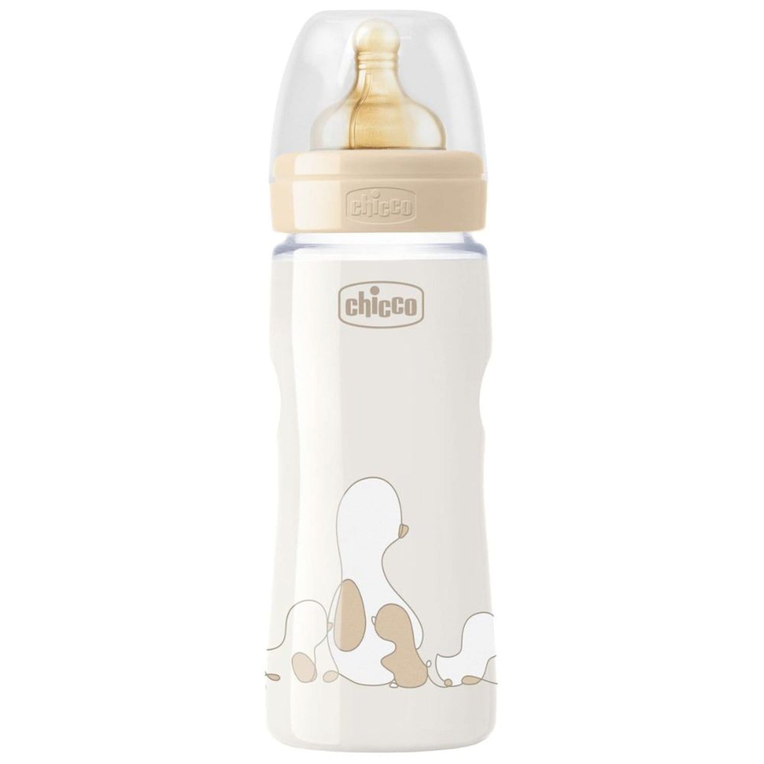 CHICCO ORIGINAL TOUCH FEEDING BOTTLE 330ML ADJUSTABLE FLOW 4M+ LATEX NEUTRAL