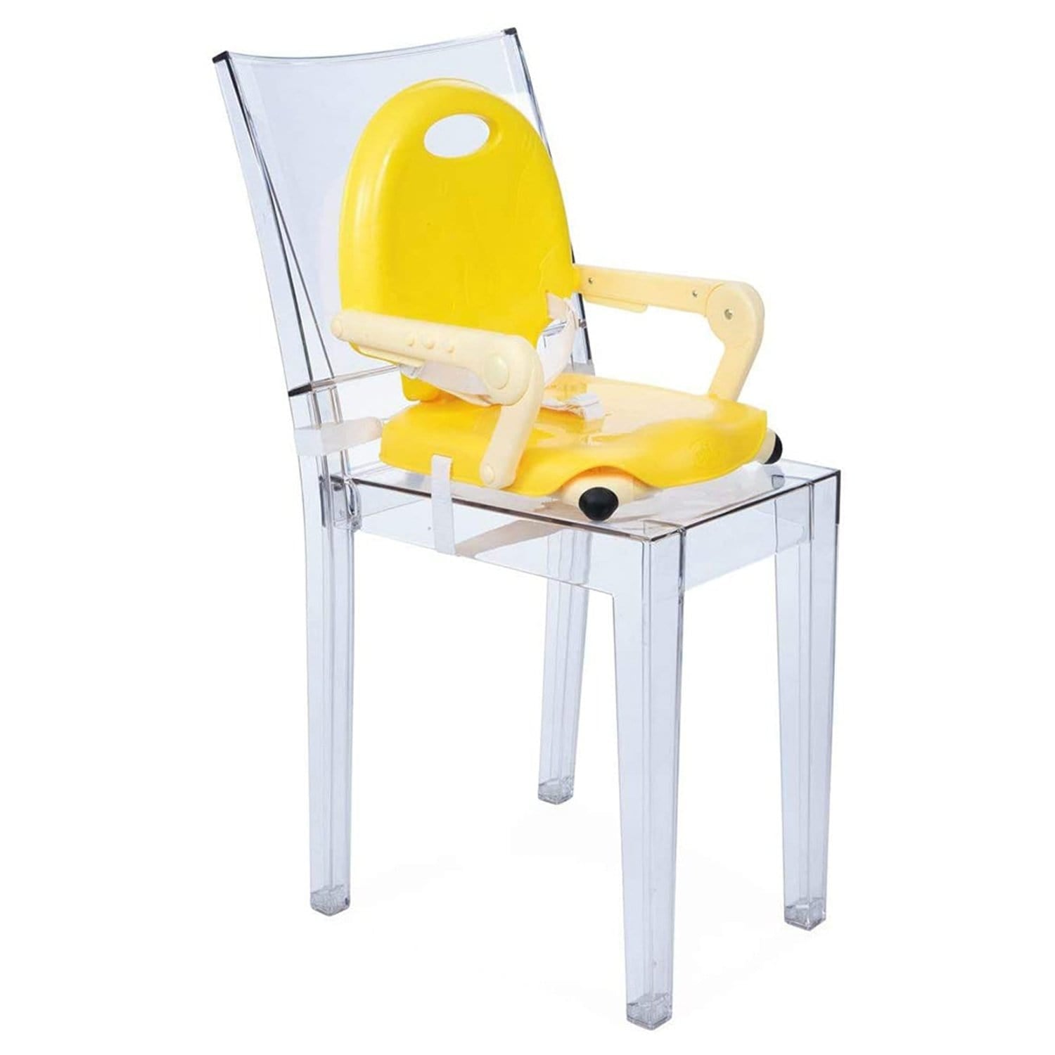 مقعد معزز للوجبات الخفيفة من تشيكو بوكيت، من عمر 6 أشهر إلى 3 سنوات، لون زعفراني