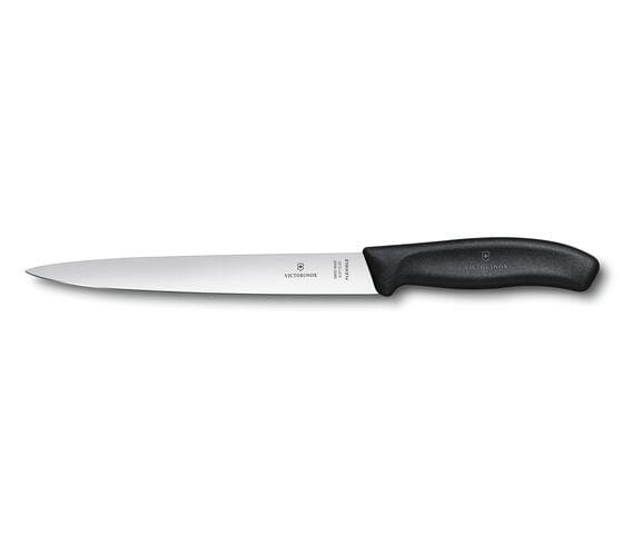 VICTORINOX SWISS CLASSIC FILLETING KNIFE BLACK NYLON HANDLE FLEXIBLE BLADE 20CM - 6.8713.20B