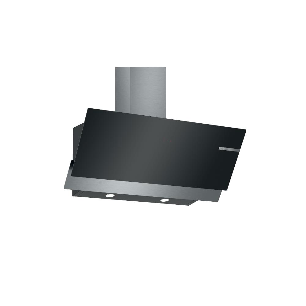 Bosch Serie 4 Wall-Mounted Cooker Hood 90 Cm Clear Glass Black Printed, DWK96AJ60M "Min 1 year manufacturer warranty