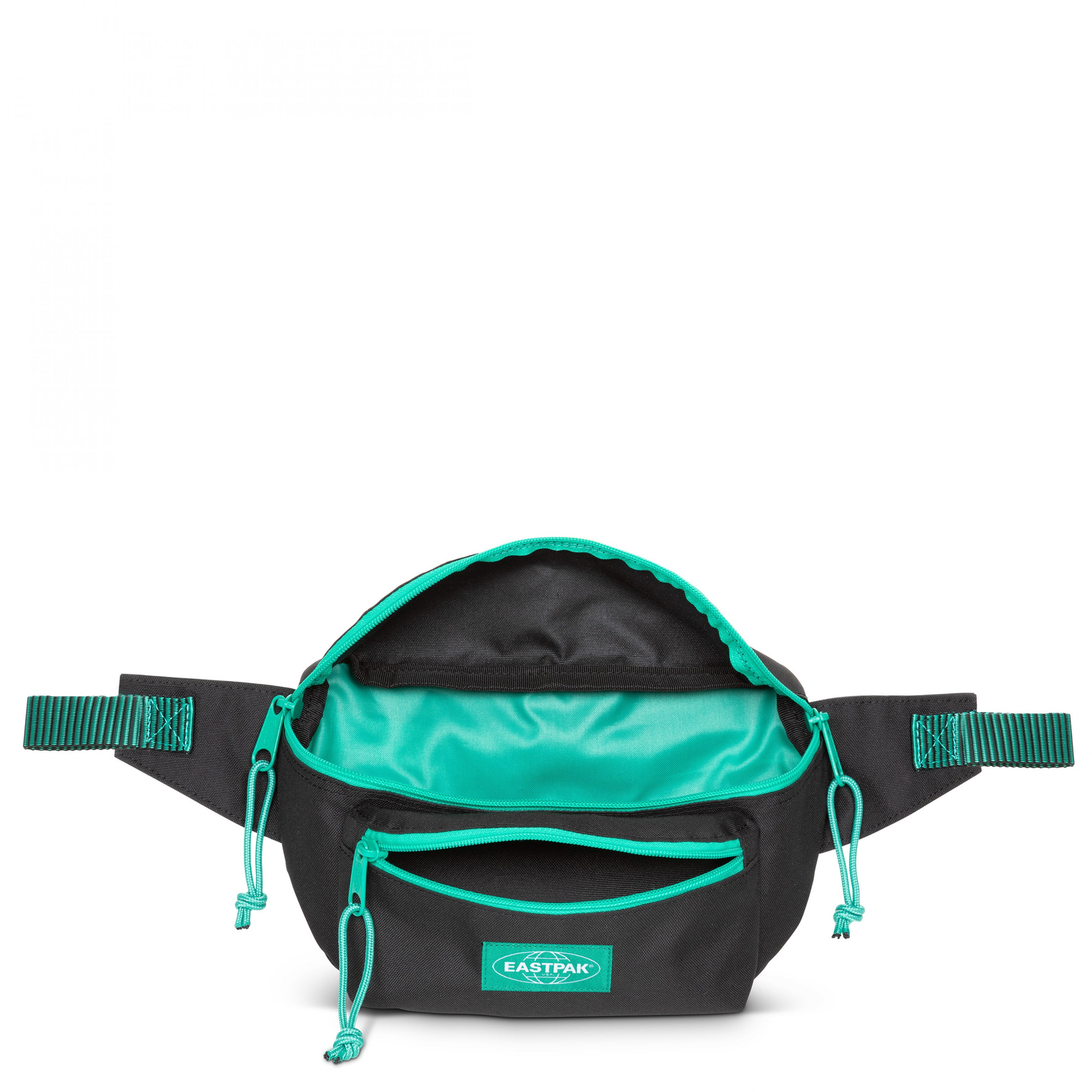 حقيبة خصر متوسطة الحجم من Eastpak Doggy Bag بلون أسود وخطوط متباينة - EK0000739J41