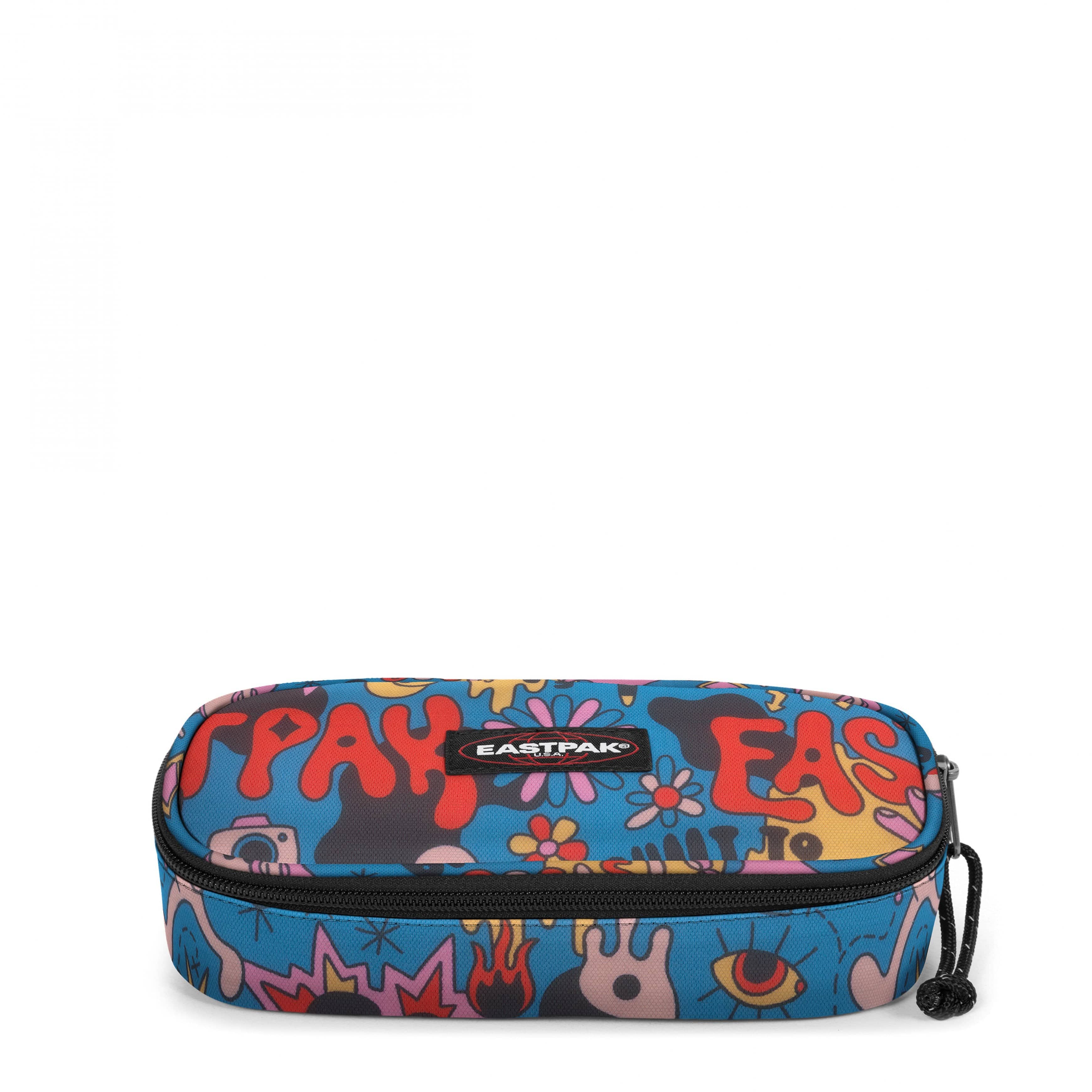 EASTPAK-Oval Single-Hard Pencil Case-Doodle Blue-EK0007177D7