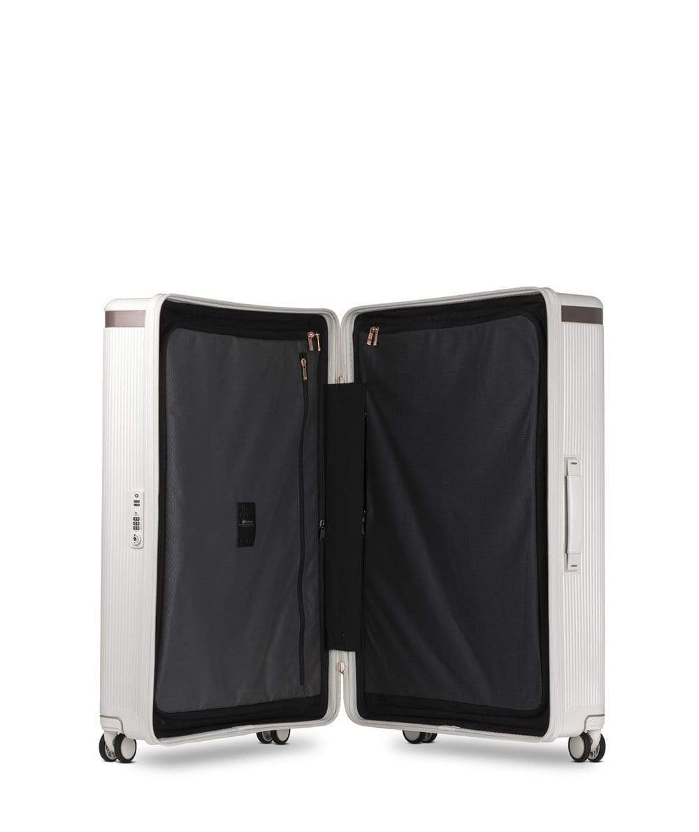 عربة أمتعة إيكولاك ديناستي 28 بوصة بأربع عجلات مزدوجة لتسجيل الوصول، لون أبيض عاجي - PC142 أبيض عاجي 28