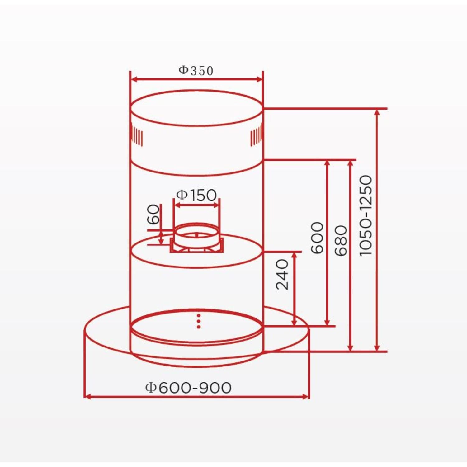 شفاط هوفر المدمج في الجزيرة 90 سم