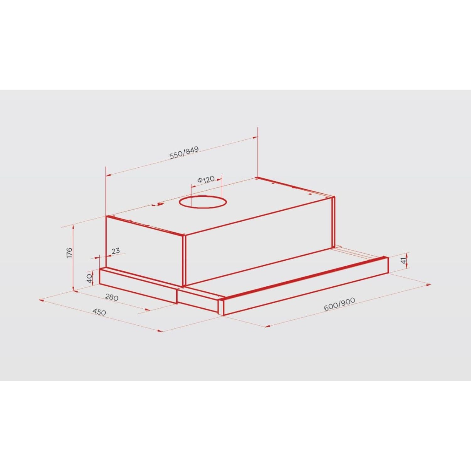 شفاط هوفر تلسكوبي مدمج بطول 90 سم