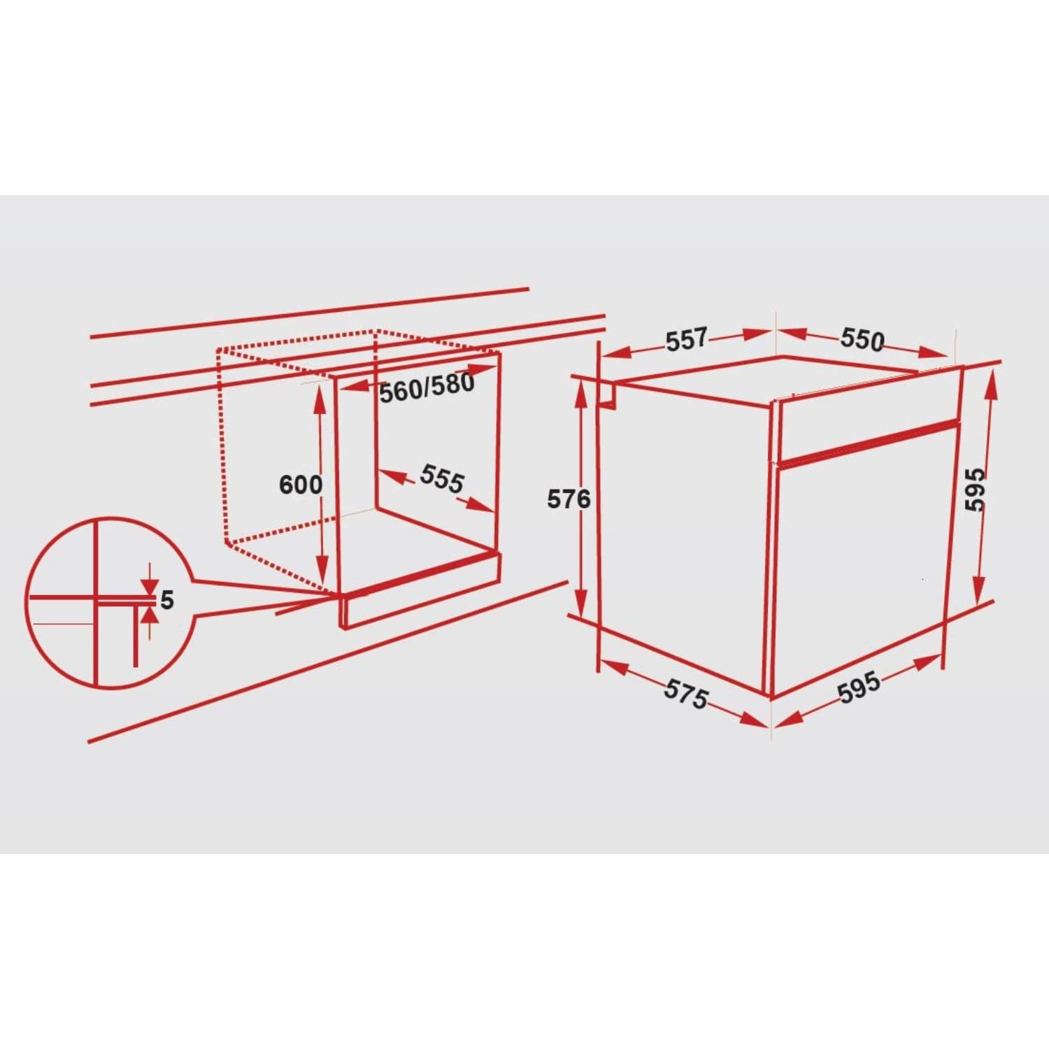 فرن بخاري كهربائي من هوفر سعة 75 لترًا