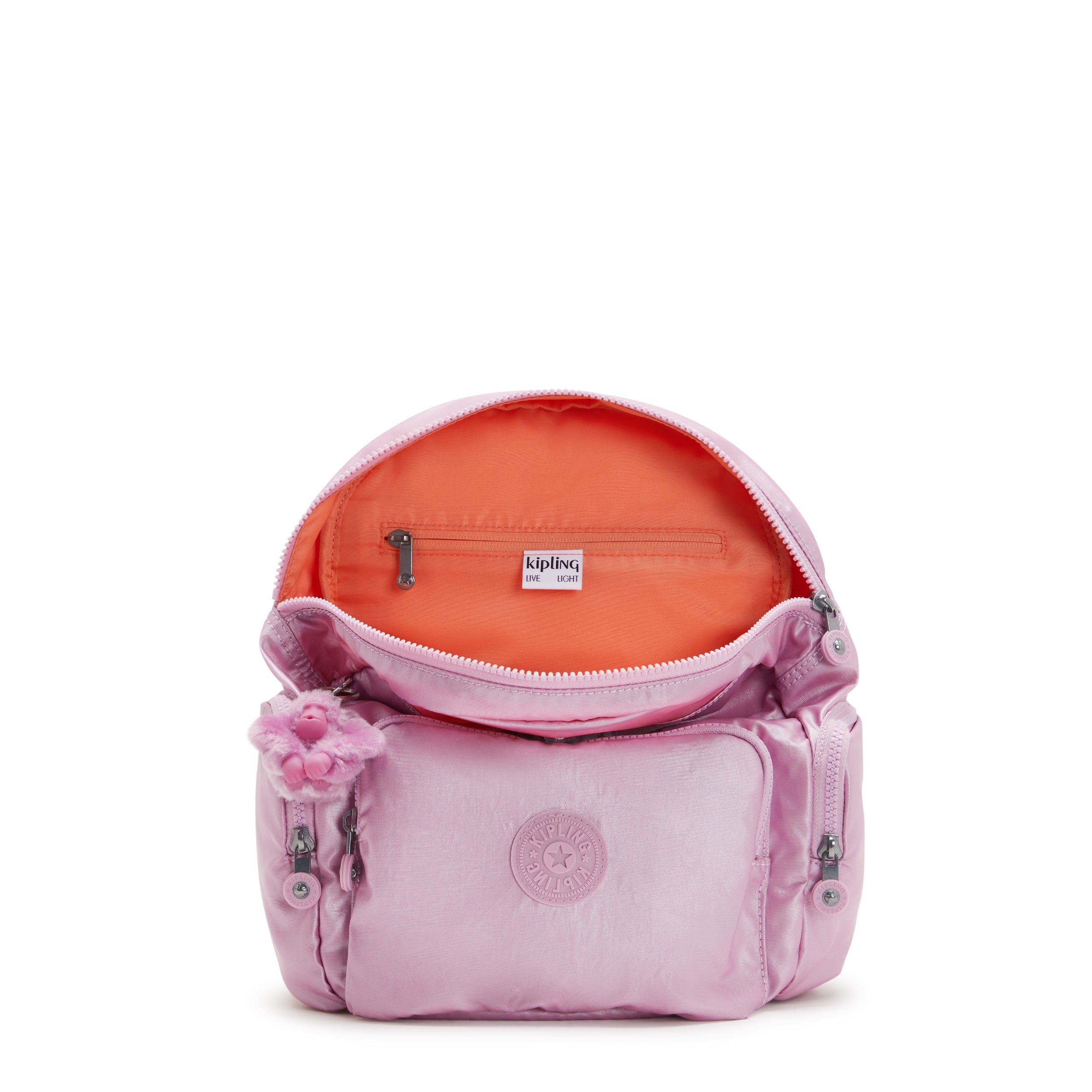 حقيبة ظهر كيبلينج سيتي زيب إس صغيرة بلون أرجواني معدني C2I5634-F4D