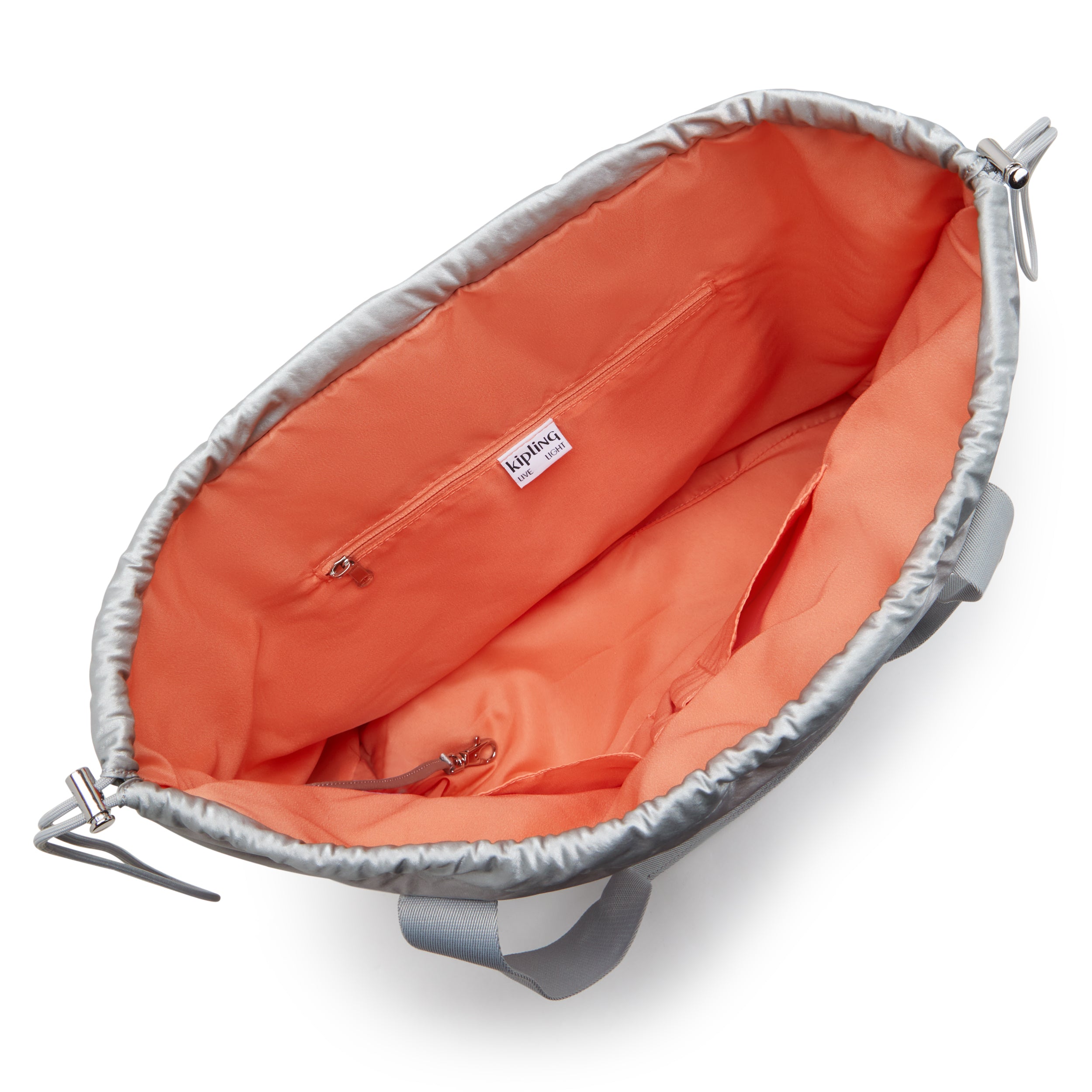 حقيبة كيبلينج إلمار الفضية اللامعة متوسطة الحجم برباط C2I7270-K2E