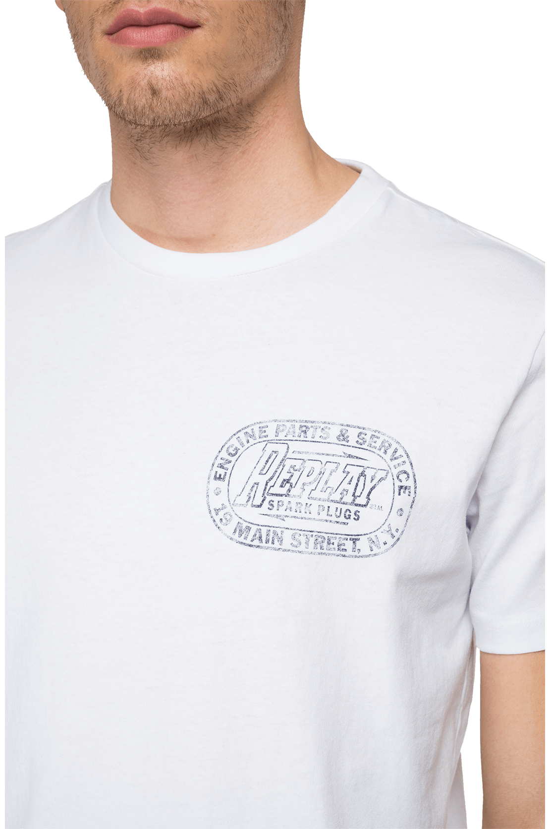 تي شيرت Replay برقبة دائرية مع خدوش