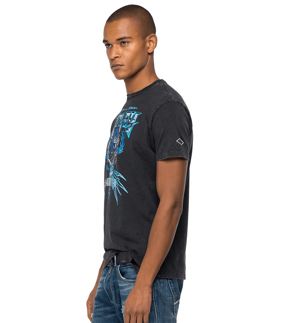 تي شيرت بياقة دائرية مطبوع عليه شعار جولة بلاتينيوم لعام ١٩٨٧