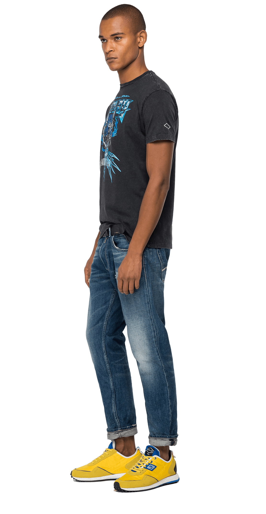 تي شيرت بياقة دائرية مطبوع عليه شعار جولة بلاتينيوم لعام ١٩٨٧