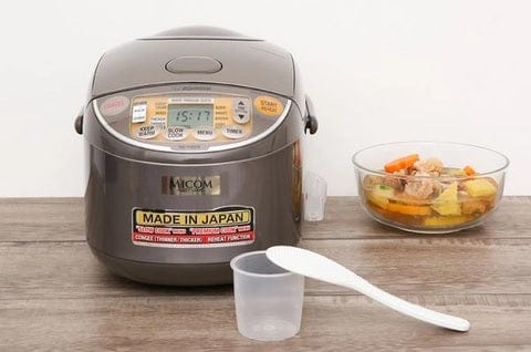 جهاز طهي الأرز الإلكتروني من زوجيروشي، سعة 1.8 لتر، لون بني من الفولاذ المقاوم للصدأ