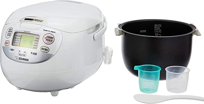 جهاز طهي الأرز الإلكتروني من زوجيروشي، سعة 1.8 لتر، لون أبيض فاخر