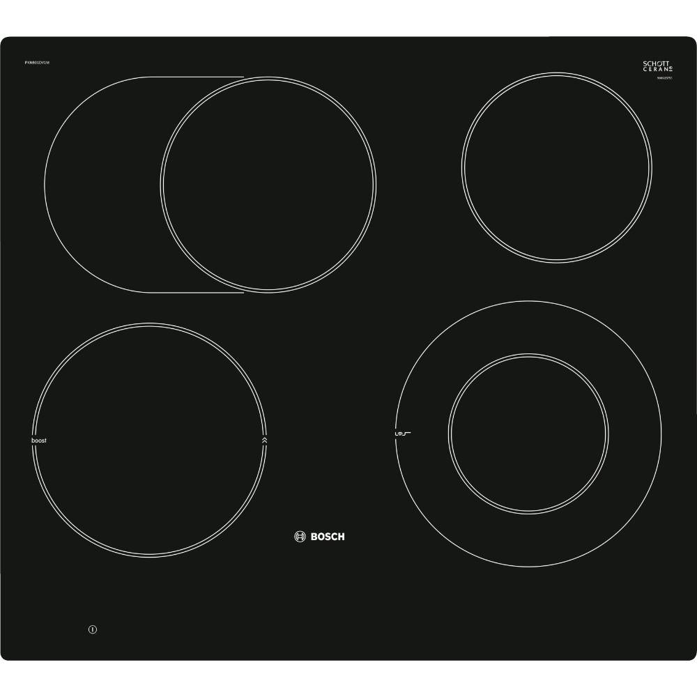 Bosch Series 8 Electric Hob 60 cm, DirectSelect Premium touch control, HomeConnect, Home Connect Features iService Remote, Black, PKN601DV1M 1 Year Manufacturer Warranty