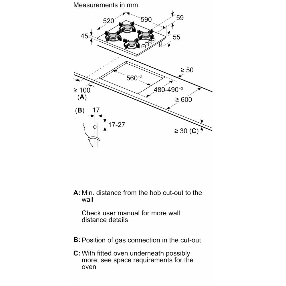موقد كهربائي مدمج من بوش، سلسلة 2، 60 سم