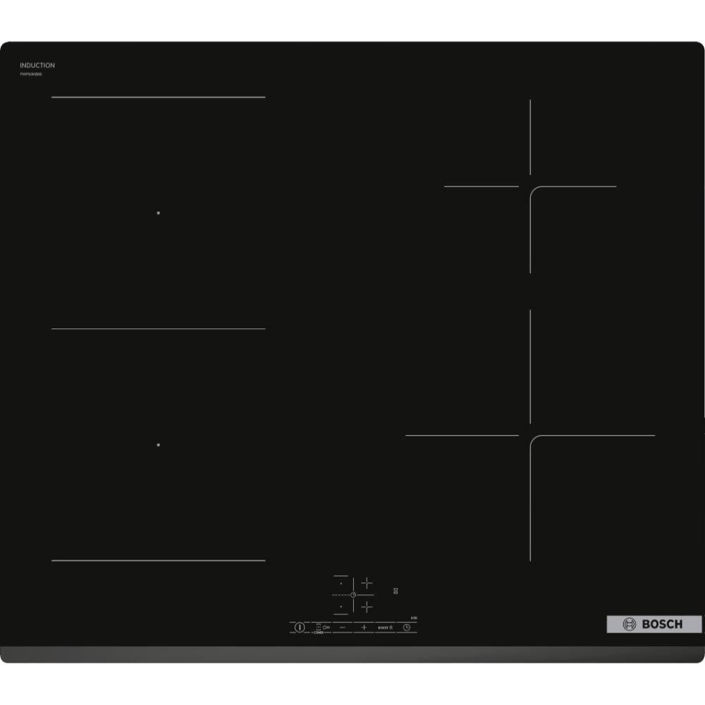 Bosch Series 4 Induction Hob 60 cm, TouchControl, 17 Power Levels, PWP63KBB6E, Black, 1 Year Manufacturer Warranty