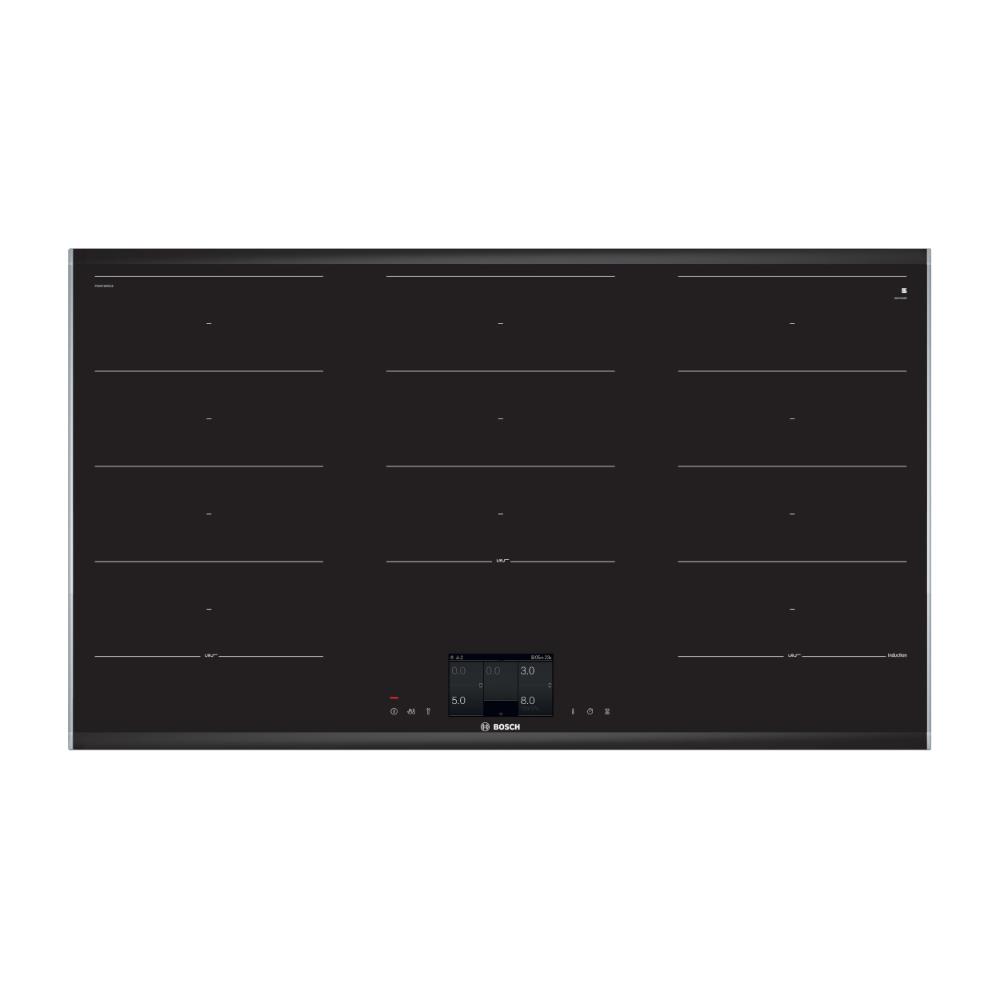 Bosch Series 8 induction hob 90 cm Black, TFT-touchdisplay, Home Connect for iService Remote, 17 power levels PXX975KW1E, 1 Year Manufacturer Warranty