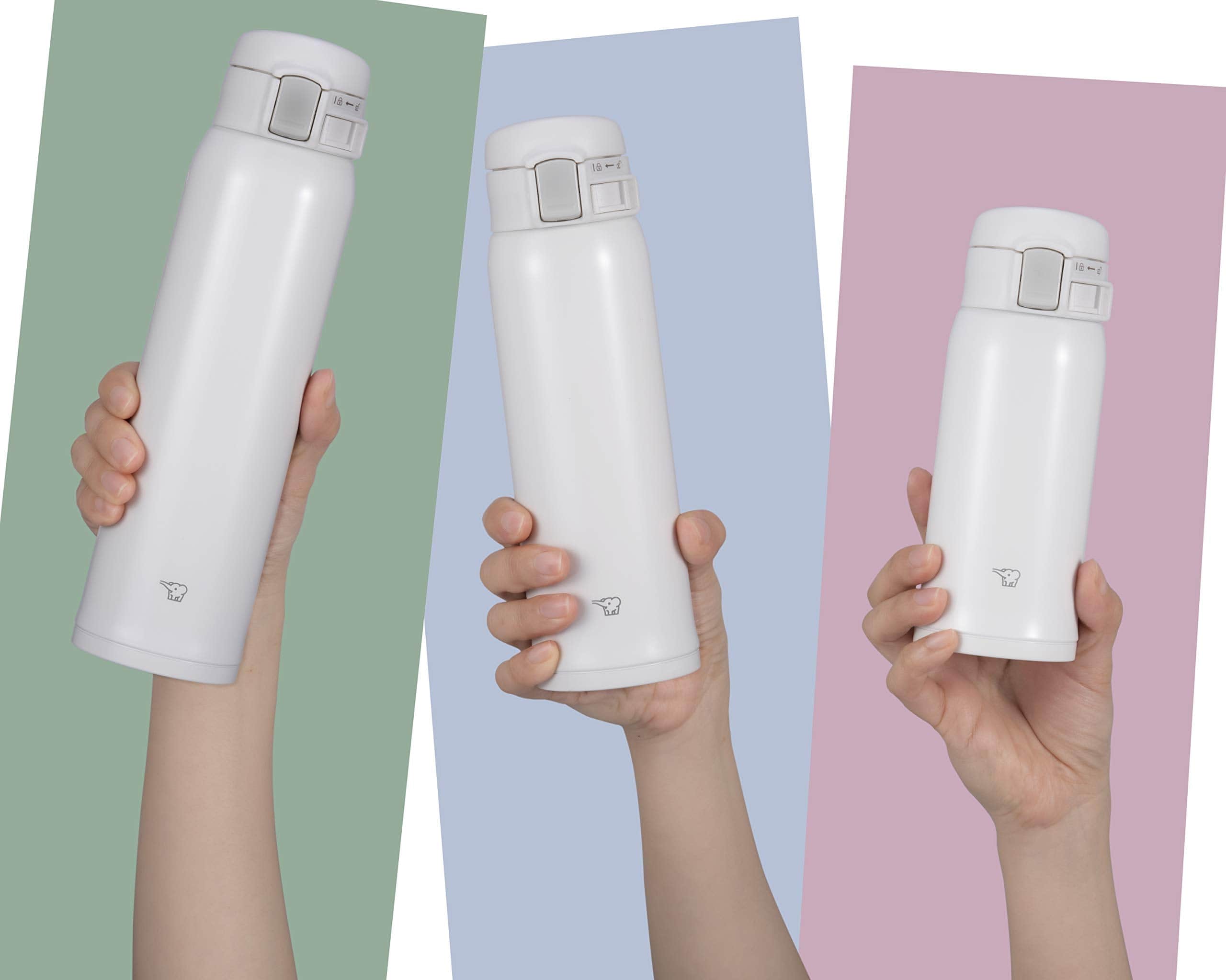 زجاجة مفرغة من الفولاذ المقاوم للصدأ من زوجيروشي، سعة 0.48 لتر - أبيض