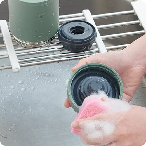 وعاء طعام من الفولاذ المقاوم للصدأ من زوجيروشي، سعة 0.4 لتر، لون أخضر غير لامع.