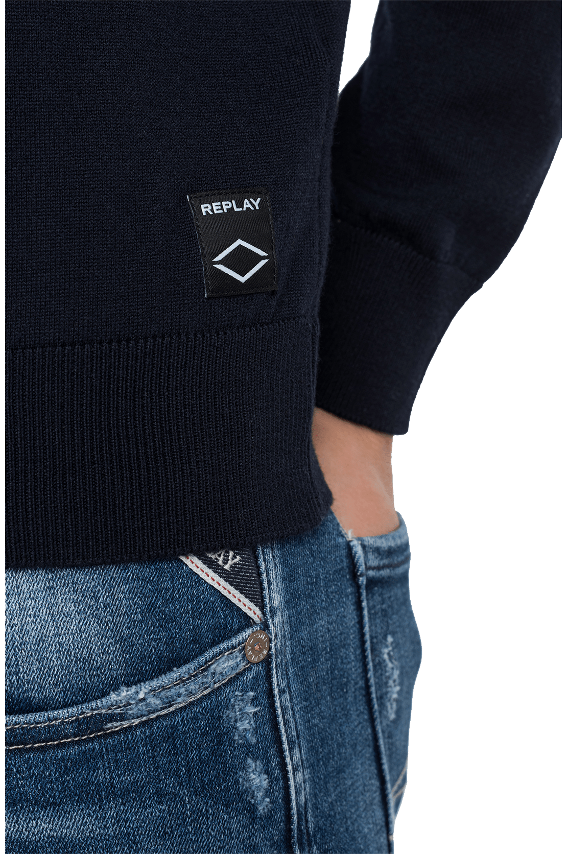 سترة بياقة دائرية من صوف الميرينو