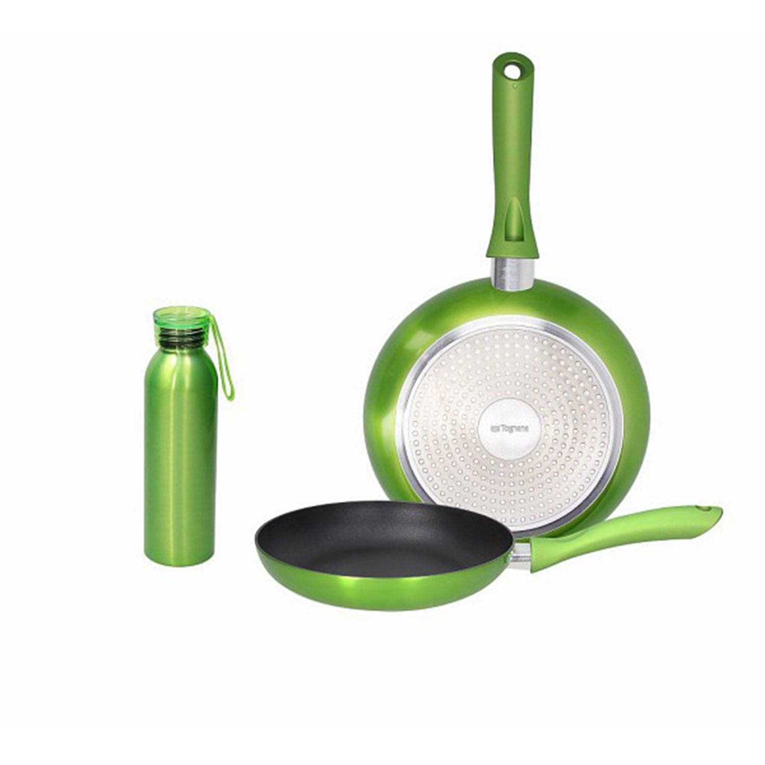 Tognana Grancuci Shiny Green 2 Pans Set, 24 28 Cm Diameter