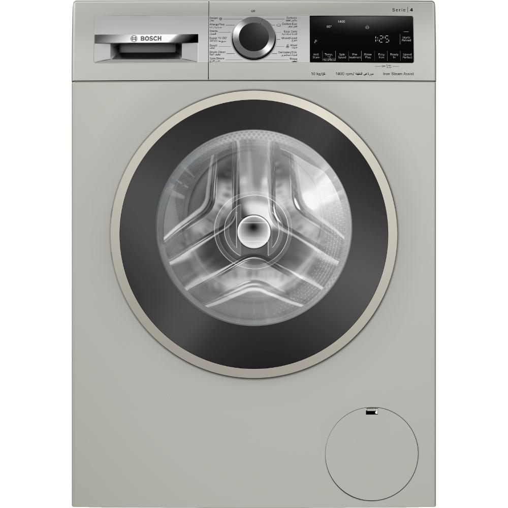 Bosch Series 4 Free-Standing Washing Machine, Front Loader, Touch control buttons, 10 kg, Silver Inox WGA2540XGC,1 Year Manufacturer Warranty