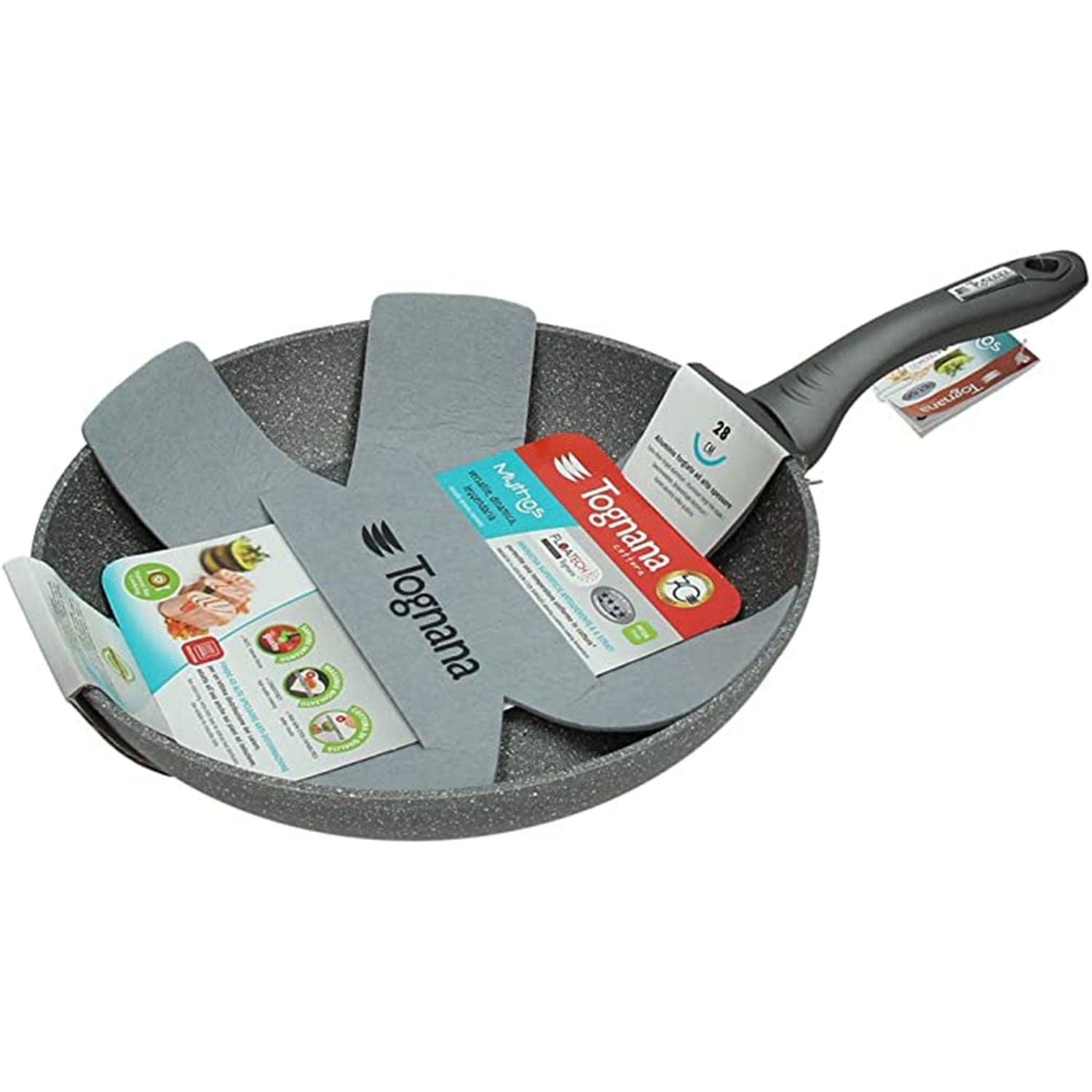 Tognana 1 Handle Mythos Marble Aluminium Pan, 24 Cm Diameter