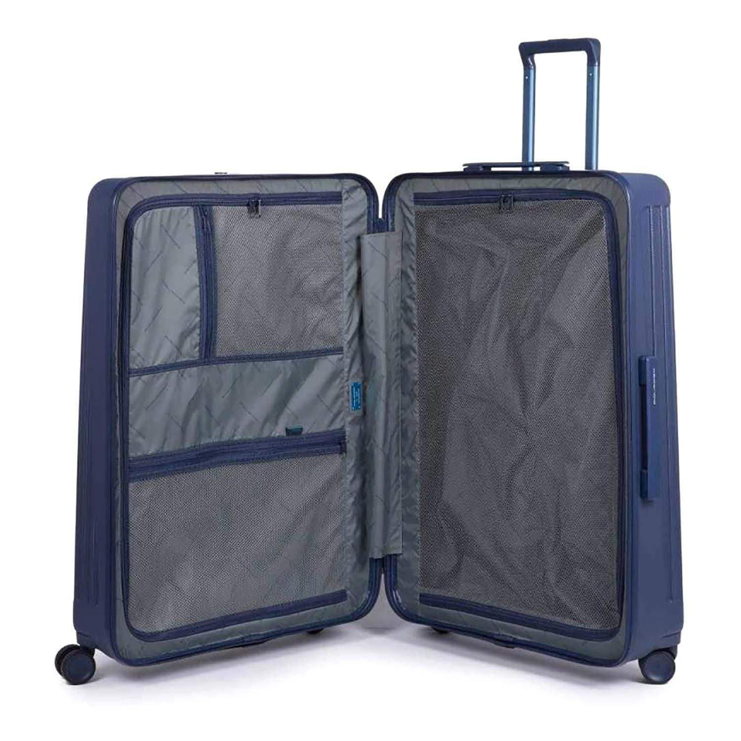 Piquadro Seeker Hardside Spinner TSA Lock Trolley Bag - Blue - BV4428SK/BLU - Jashanmal Home