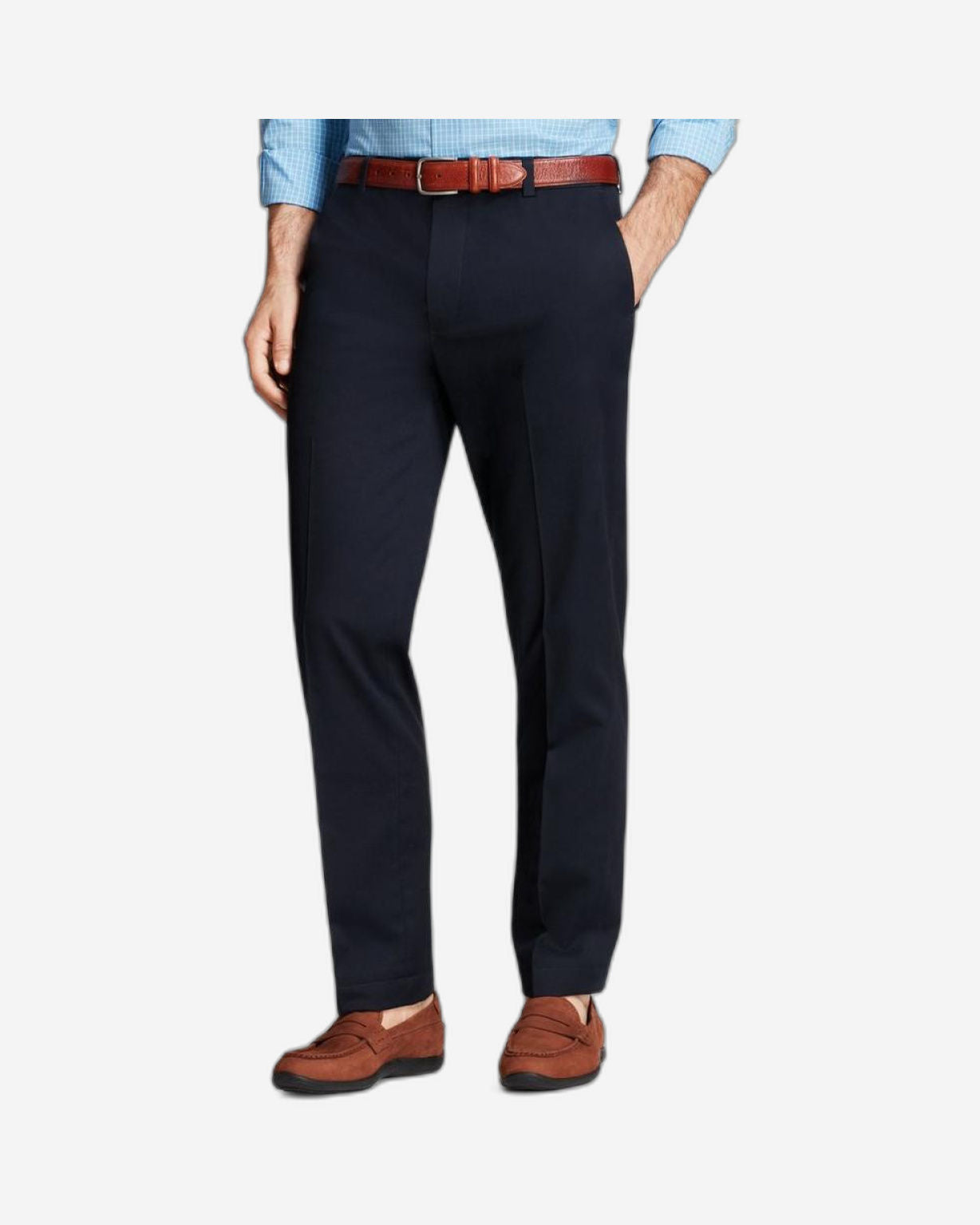 بنطال تشينو ميلانو طويل ومطاط من CBT LW ADV باللون الأزرق البحري الجديد