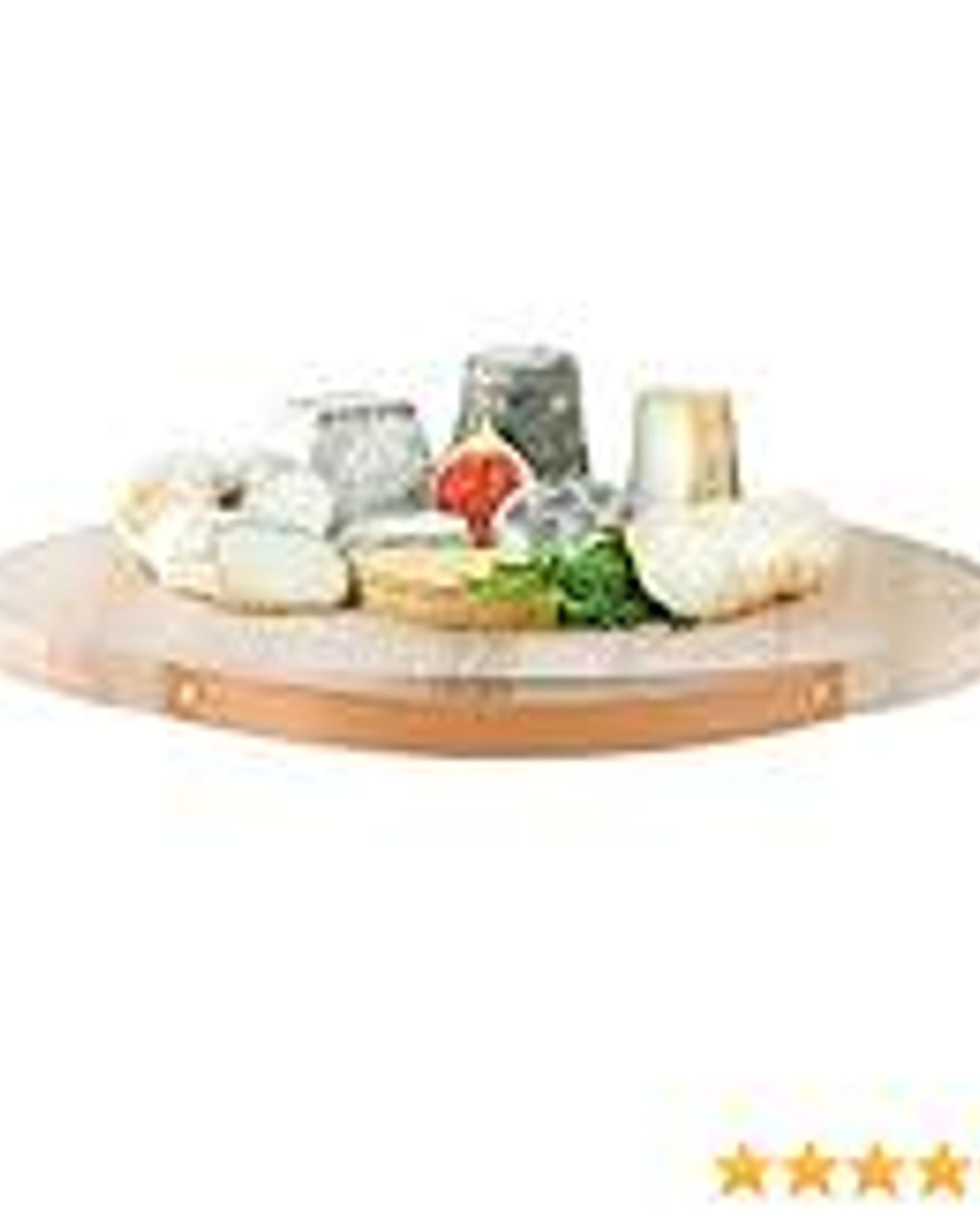 لوح متعدد الاستخدامات بمقبض من خشب الدردار والجلد بقطر 45 سم