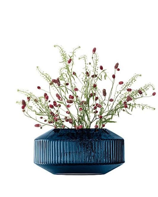 مزهرية واسعة مستديرة بارتفاع 14 سم من الياقوت الأزرق