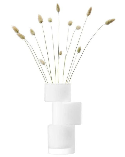 مزهرية مستطيلة ارتفاع 26 سم، لون أبيض طباشيري