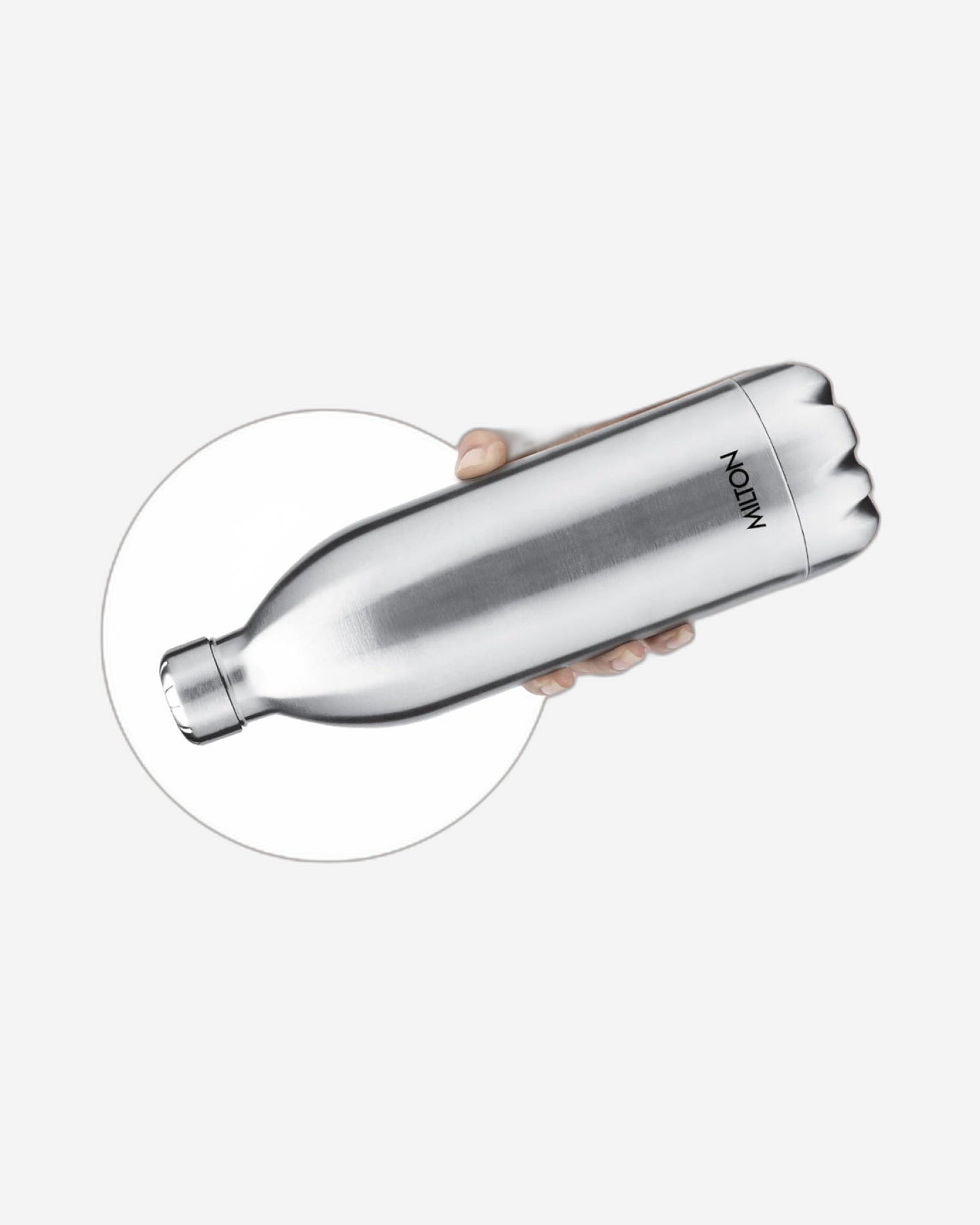 زجاجة مياه ميلتون معزولة بتفريغ الهواء سعة 1500 مل، مصنوعة من الفولاذ المقاوم للصدأ 18/8، تحافظ على المشروبات ساخنة أو باردة لمدة 24 ساعة، ترمس مزدوج الجدار مع طلاء نحاسي داخلي - ديو ديلوكس - فضي