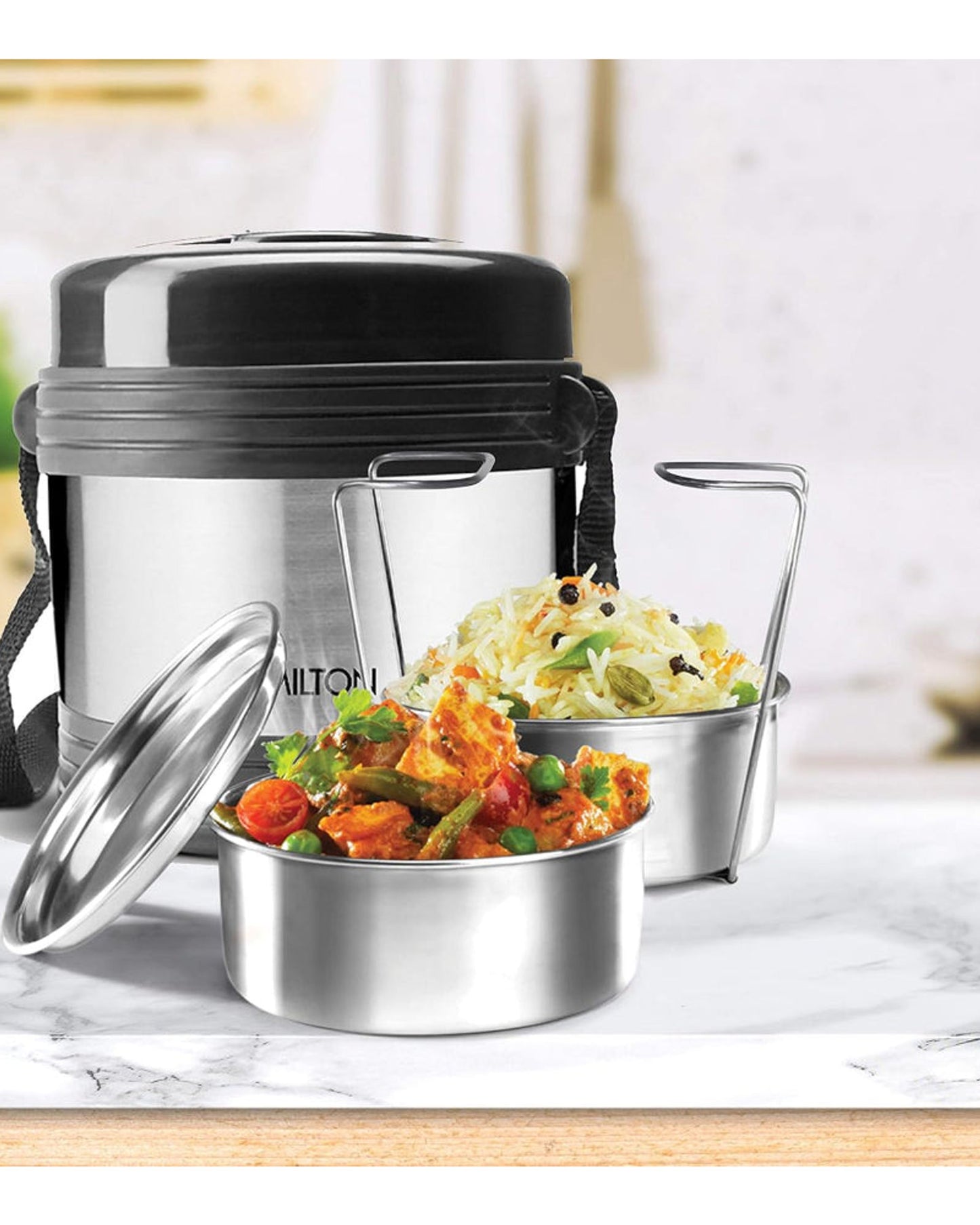 علبة طعام ميلتون ليجند 2 ثيرموستيل - حاويتان من الفولاذ المقاوم للصدأ مانعتان للتسرب (260 مل لكل منهما)، فضية اللون - حافظة غداء متينة ومعزولة