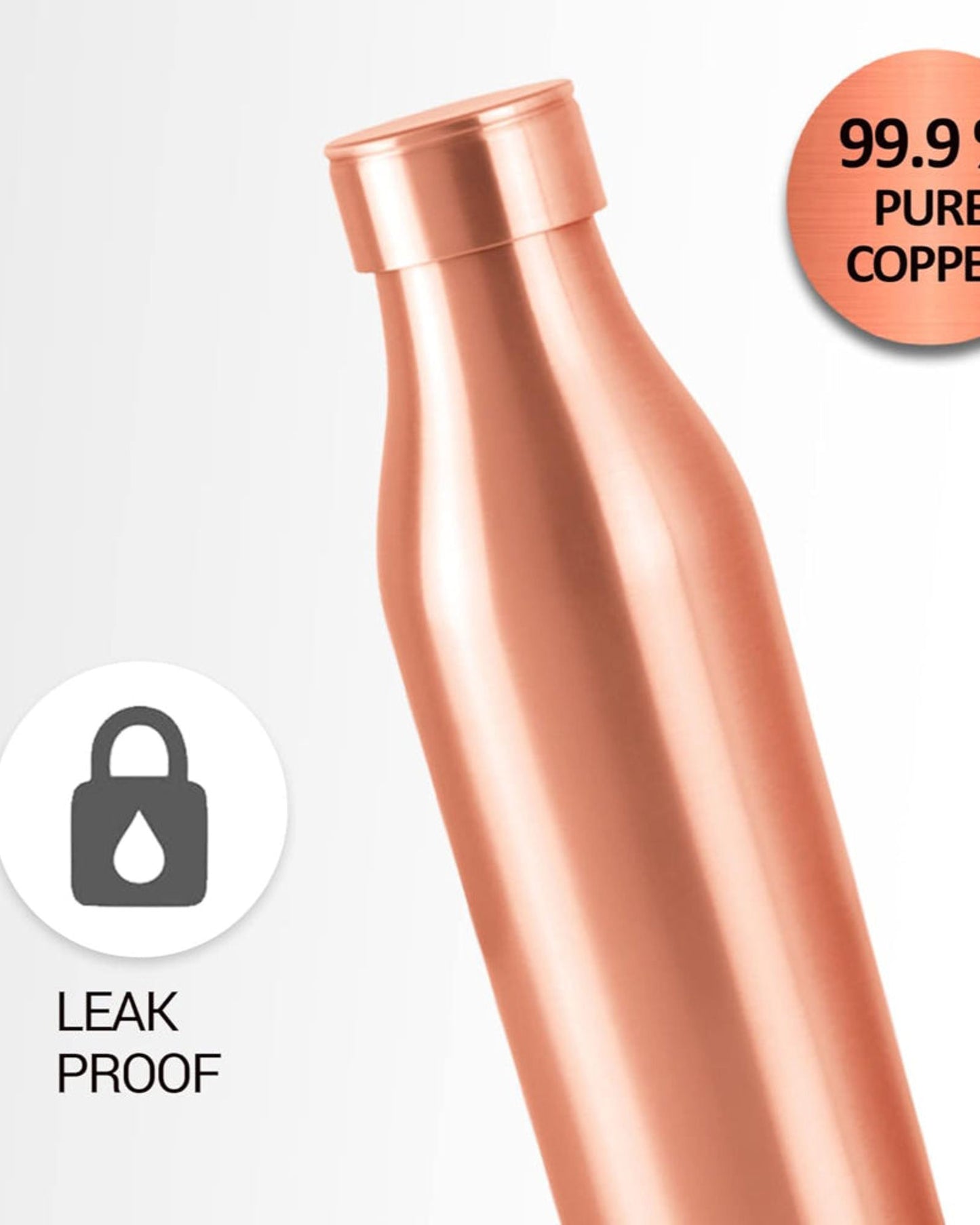 زجاجة مياه ميلتون كوبر تشارج 1000، سعة 930 مل، مصنوعة من النحاس | مانعة للتسرب بنسبة 100% | مناسبة للمكتب | النادي الرياضي | اليوغا | المنزل | المطبخ | المشي لمسافات طويلة | الرحلات | السفر