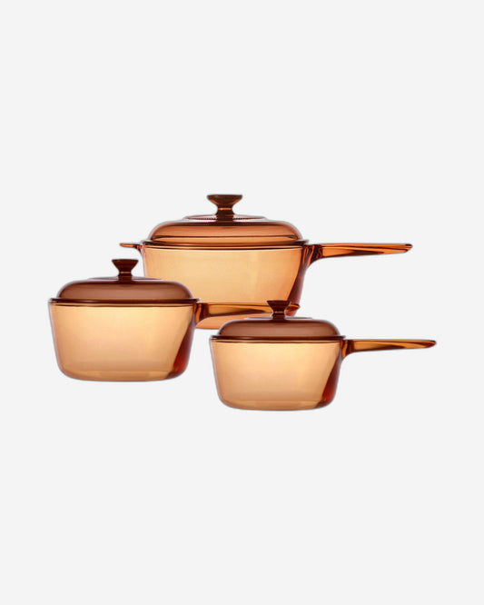 طقم أواني صلصة سي في دي 6 قطع، لون كهرماني، 1×6 قطع (مقابل 300 سنتمتر مكعب) (1.0 لتر، 1.5 لتر، 2.5 لتر)