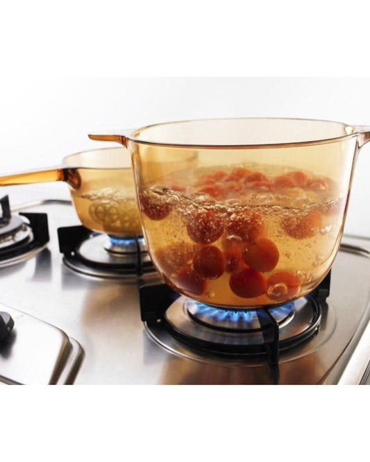 طقم أواني صلصة سي في دي 6 قطع، لون كهرماني، 1×6 قطع (مقابل 300 سنتمتر مكعب) (1.0 لتر، 1.5 لتر، 2.5 لتر)