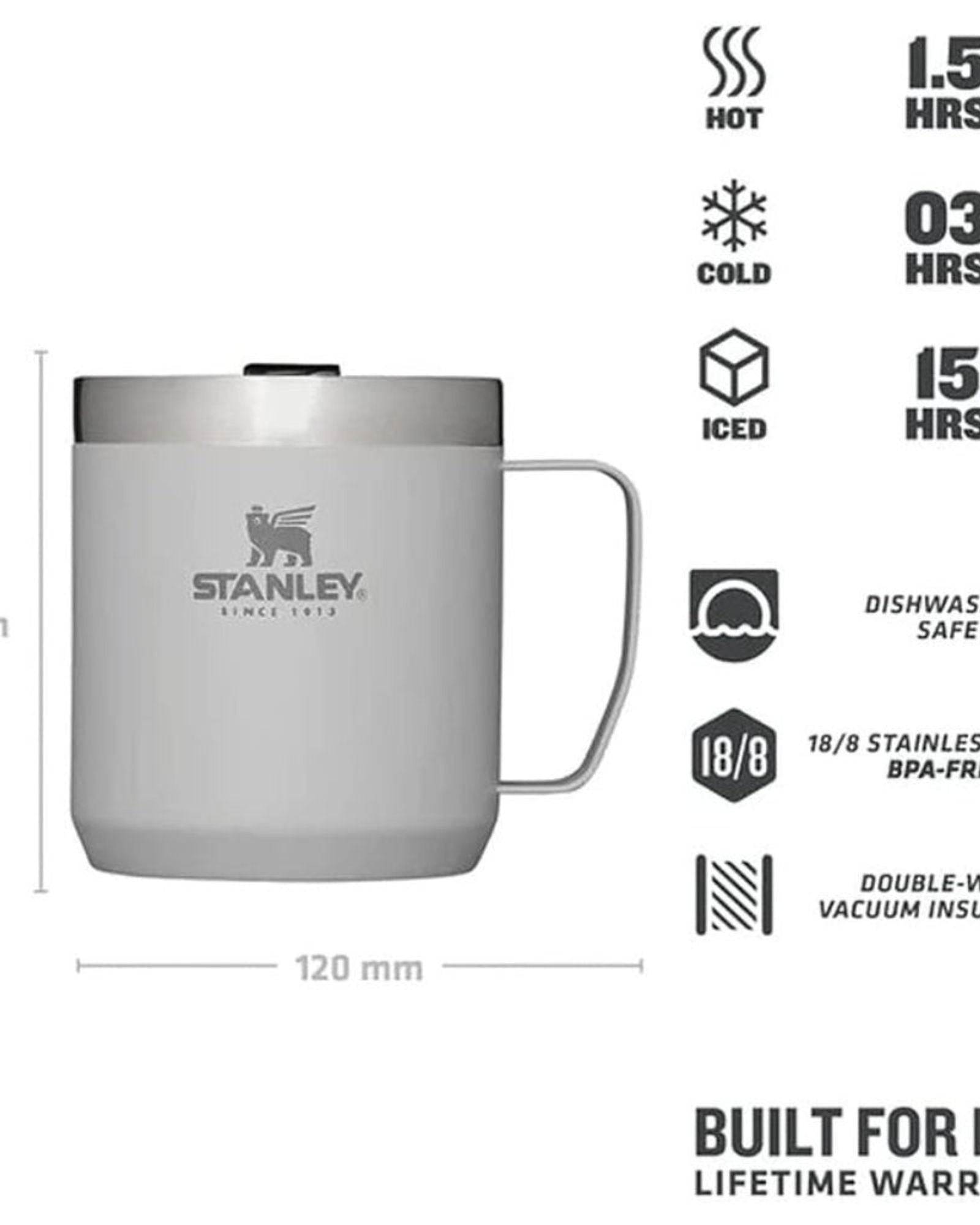 كوب ستانلي CLA سعة 355 مل / 12 أونصة من رماد التخييم