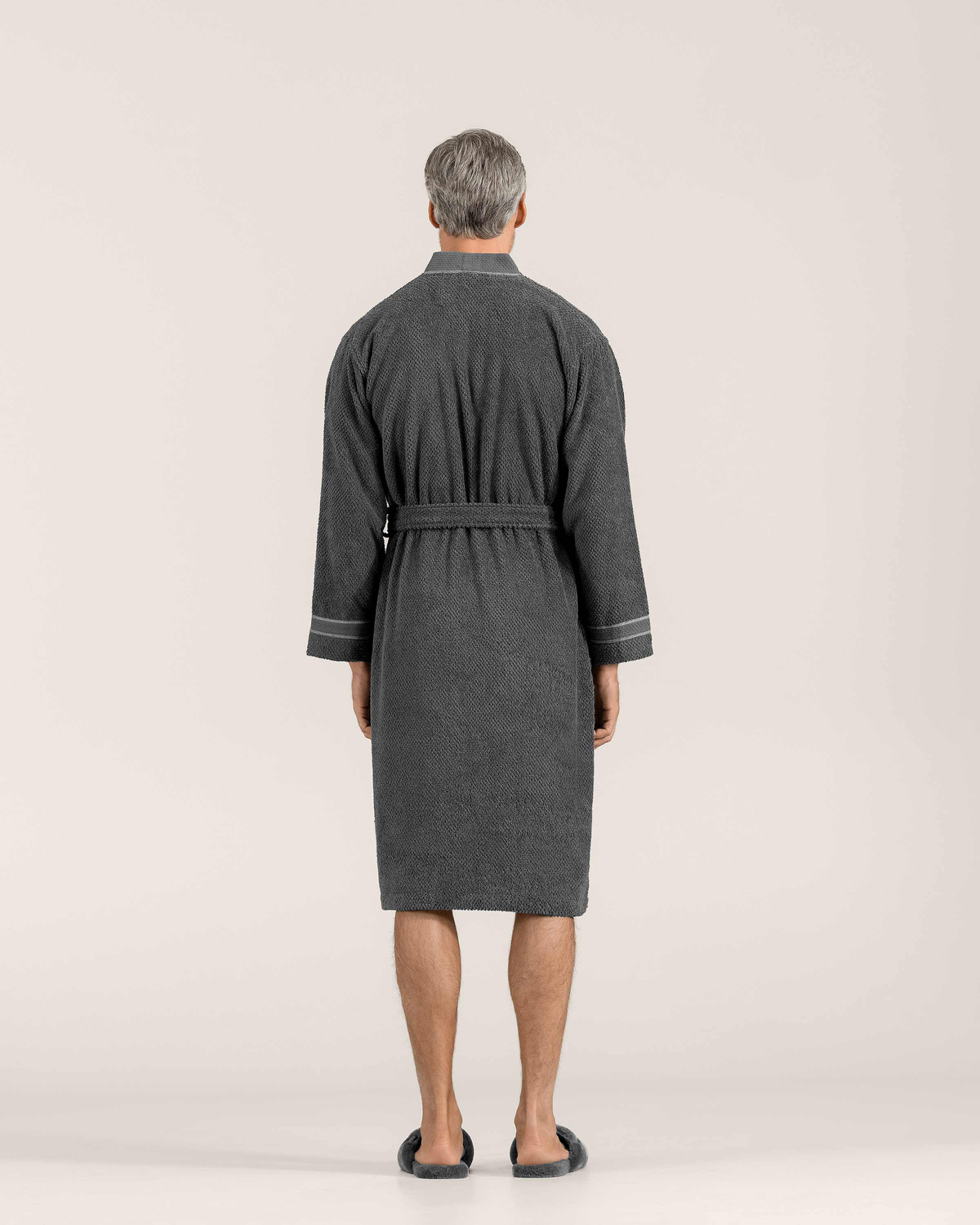 Togas Miel Terry Velour Men's Robe in Grey