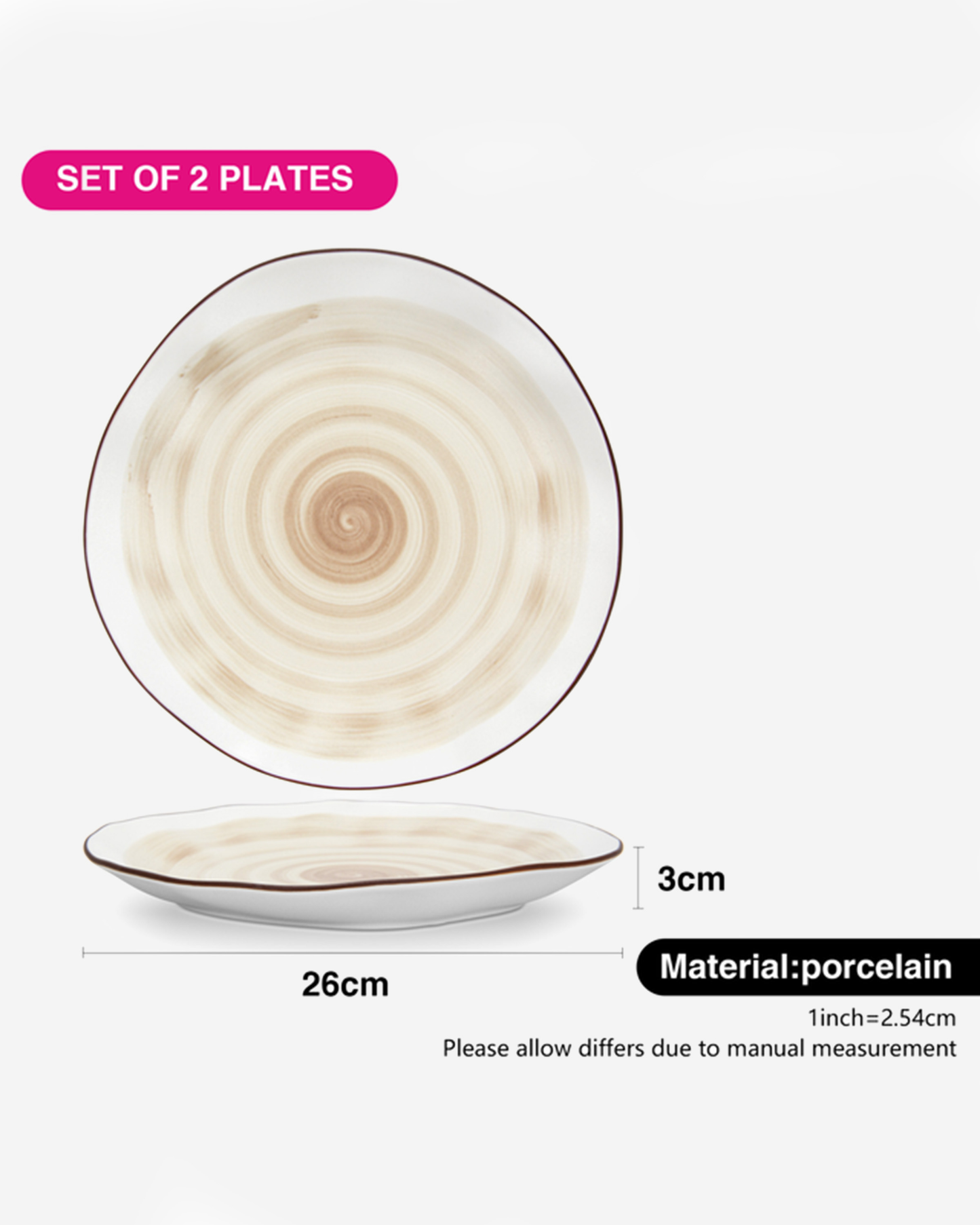 Fissman Porcelain Plates Glide 26cm