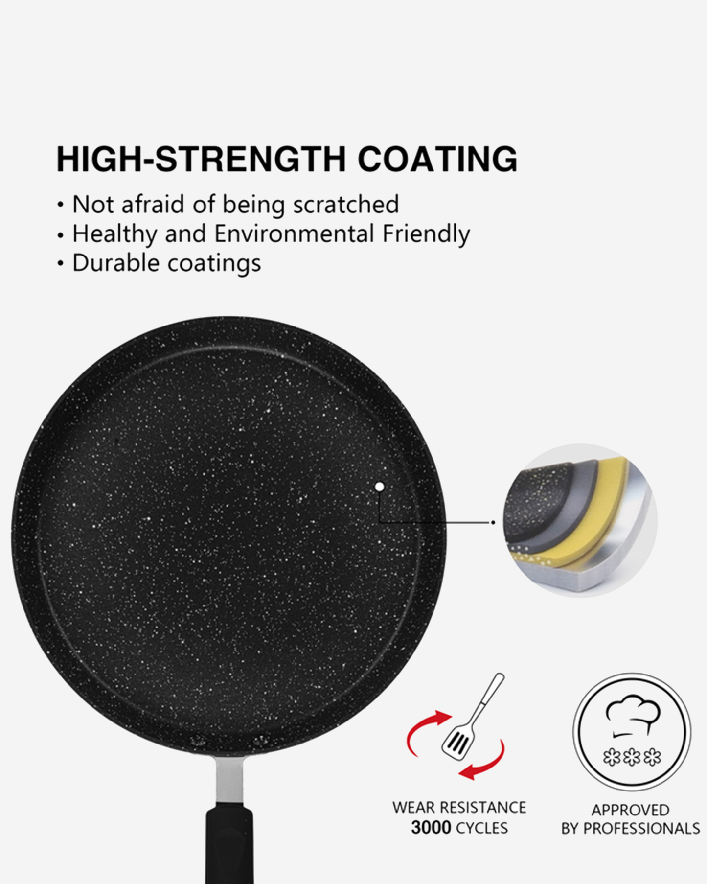 Fissman Non Stick Aluminium Crepe Pan Jet Black 20cm