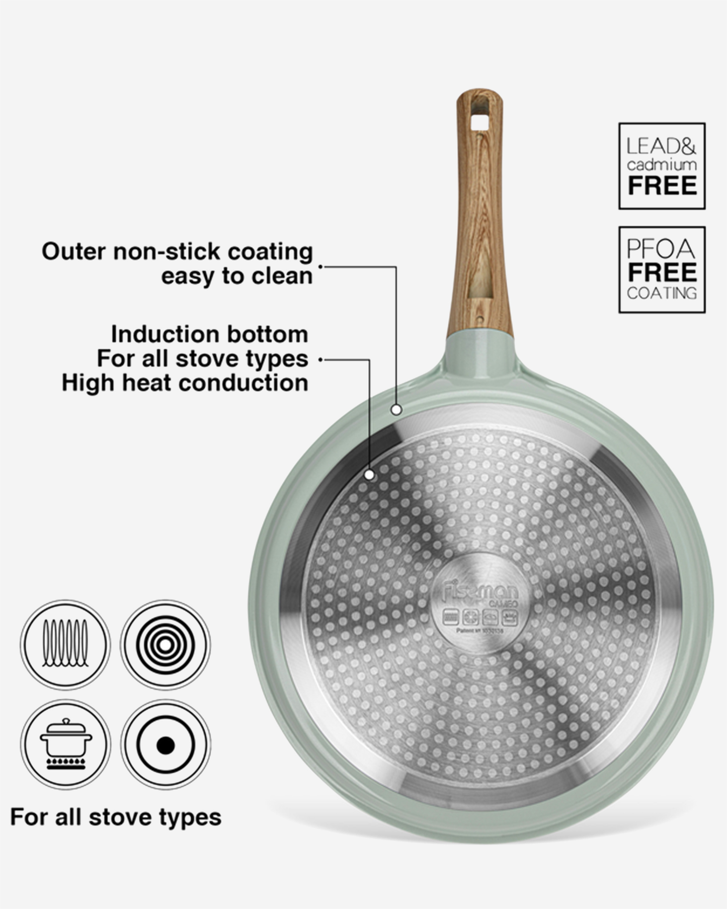 Fissman Non Stick Cast Aluminium Crepe Pan Cameo 28cm