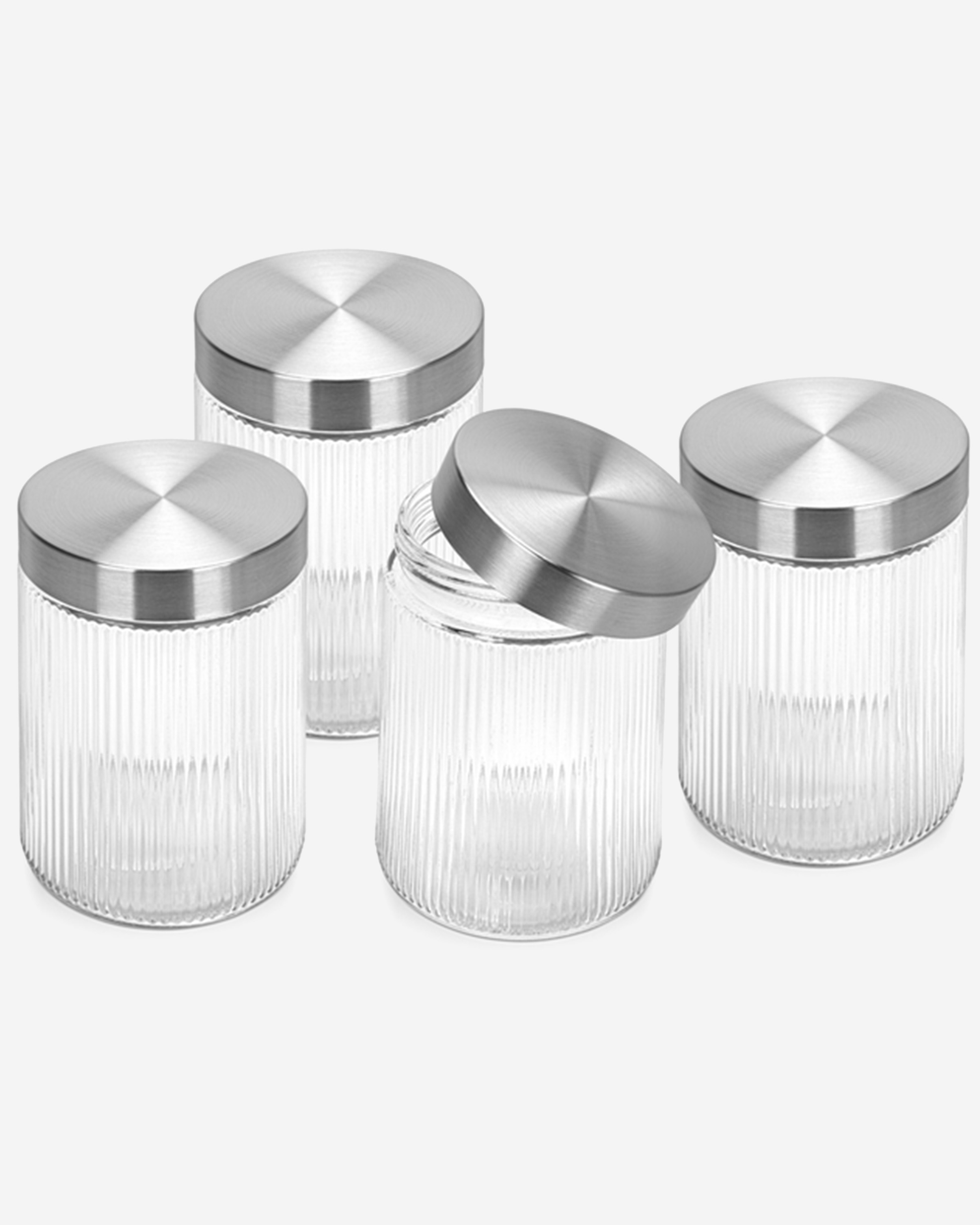 Fissman 4-Piece Food Storage Jars 1300ml (Glass)