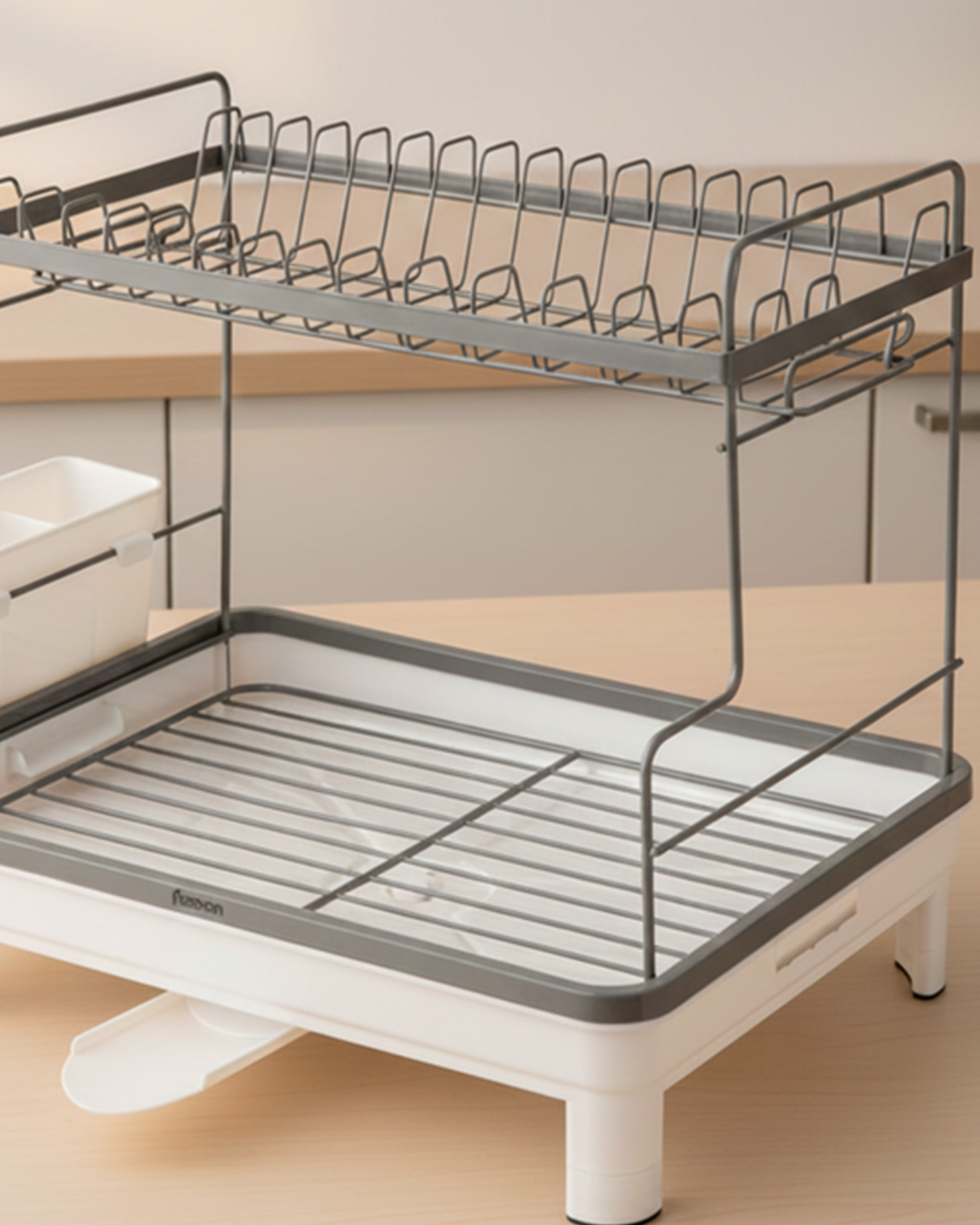 Fissman Stainless Steel & Plastic 2 Tier Dish Drying Rack 48×32×38cm