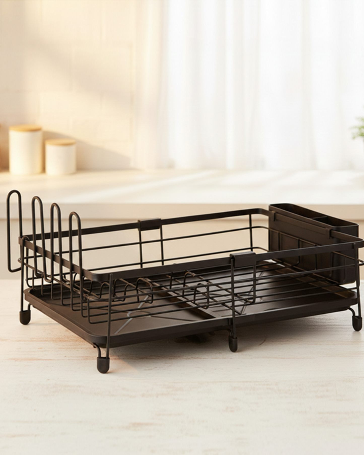 Fissman Stainless Steel & Plastic Extendable Dish Drying Rack 51×31×14cm