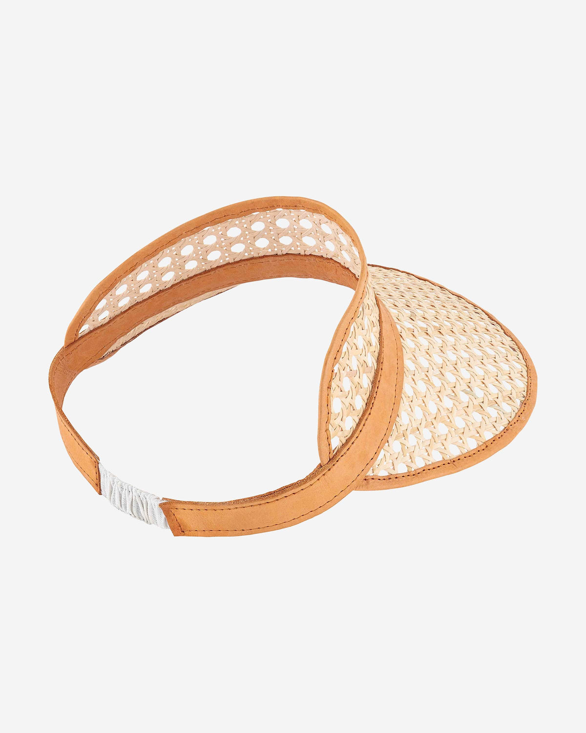 OHSun Fifi Rattan & Leather Visor – Caramel